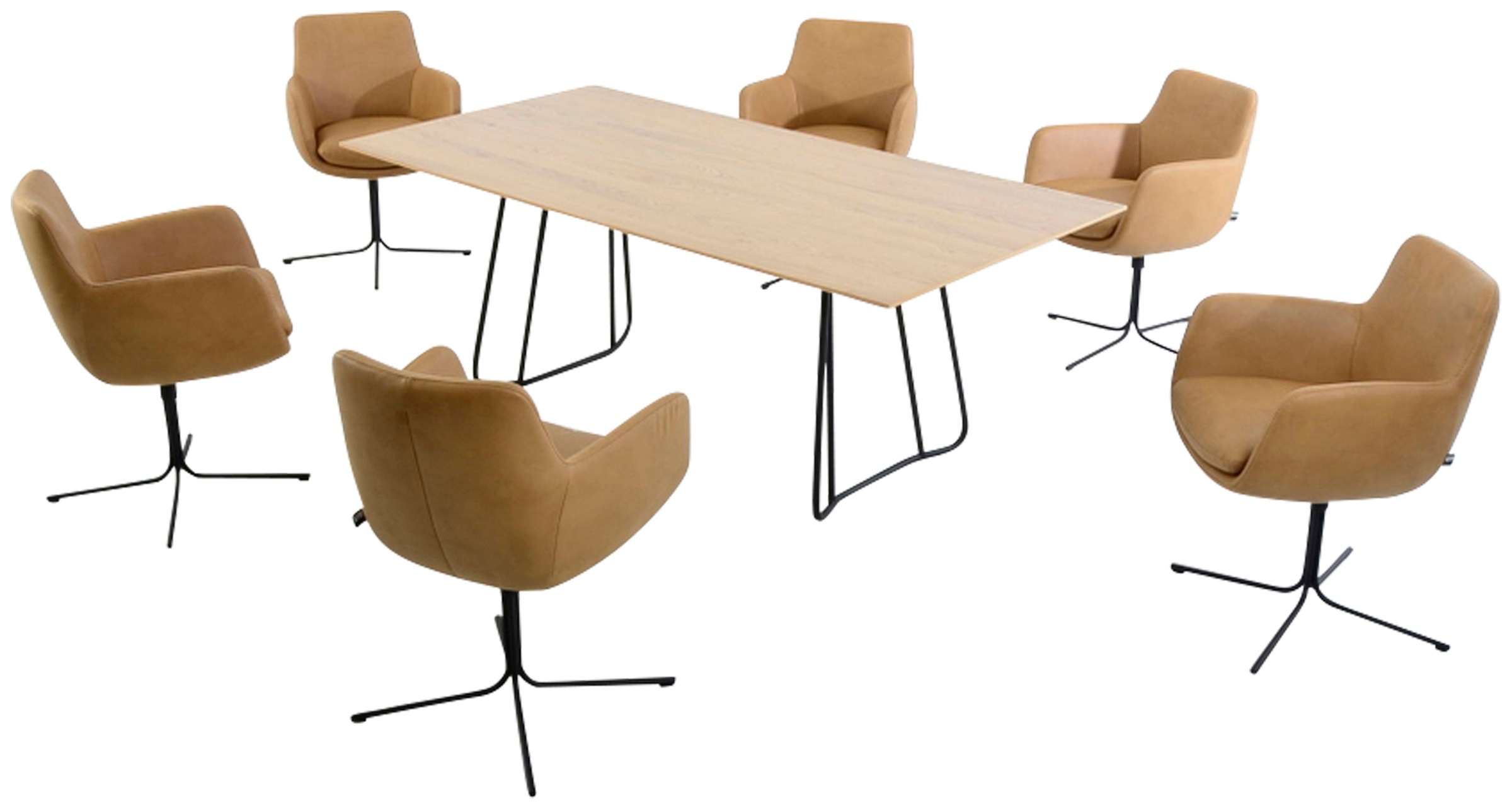 K+W Komfort & Wohnen Drehstuhl »Pego« () filigranem 4-Fuß-Gestell in schwar günstig online kaufen