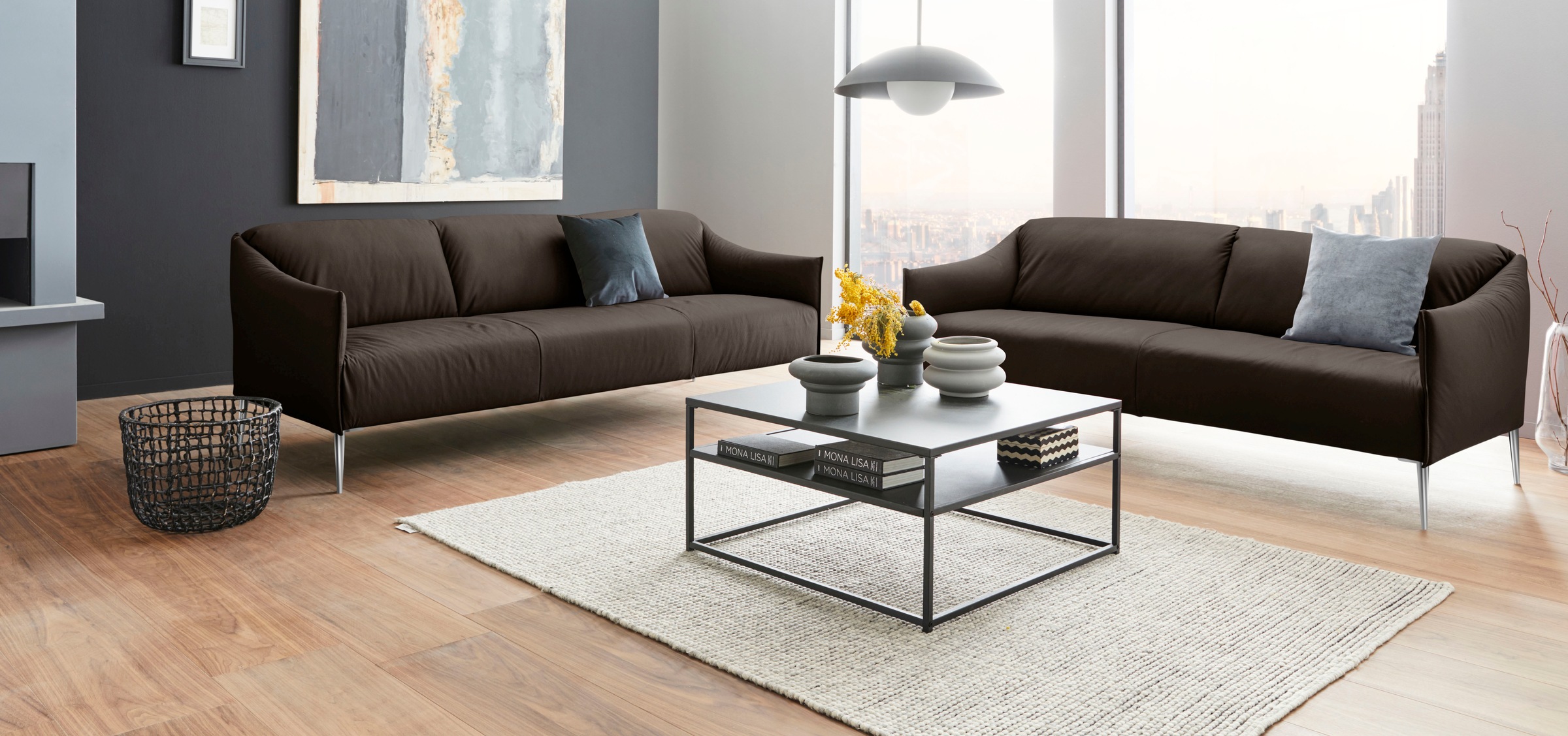 W.SCHILLIG 2,5-Sitzer »sally«, mit Metallfüßen in Chrom glänzend, Breite 194 cm