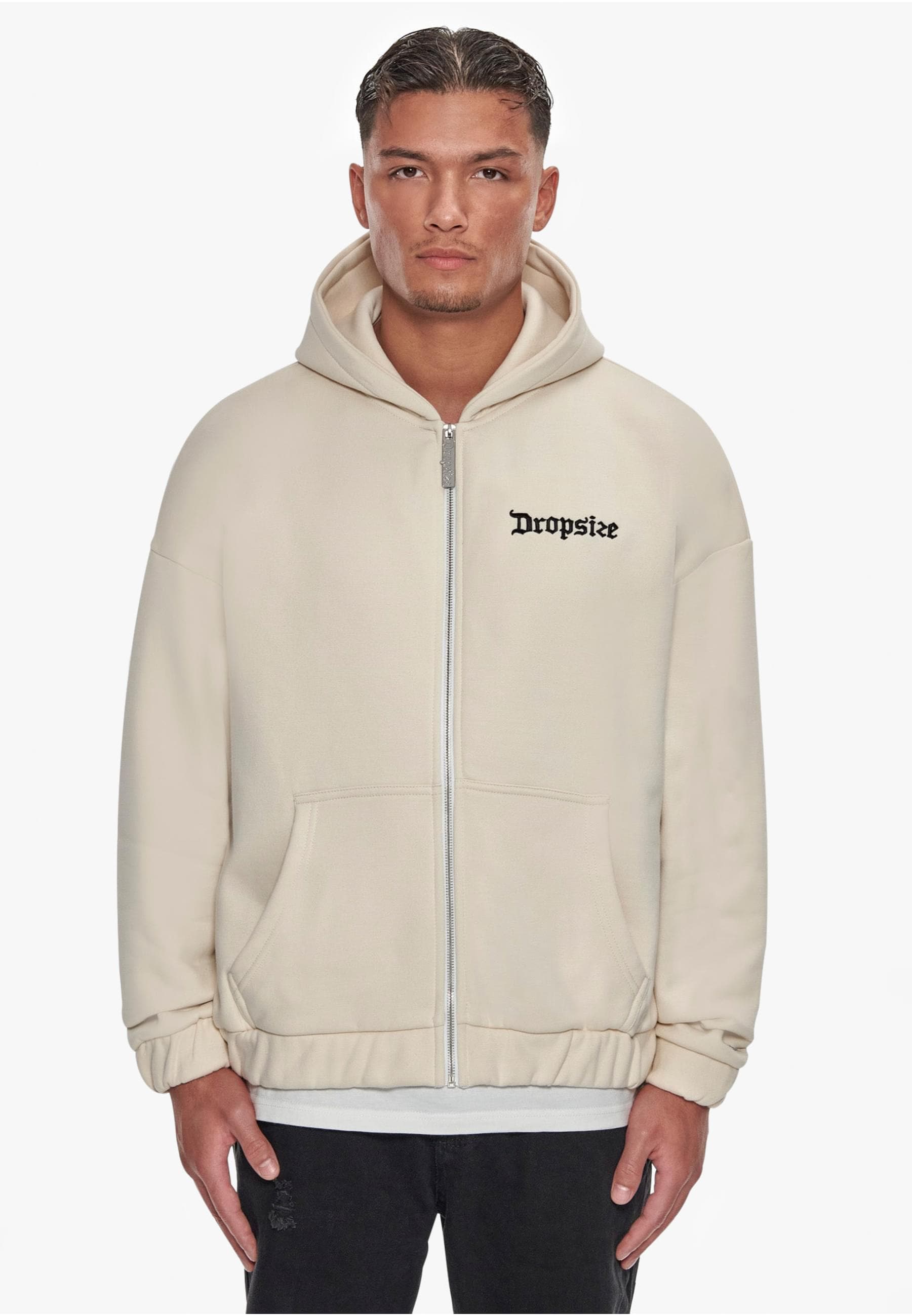 Dropsize Sweatjacke »Dropsize Herren Super Heavy Oversize Blank Zip Hoodie«