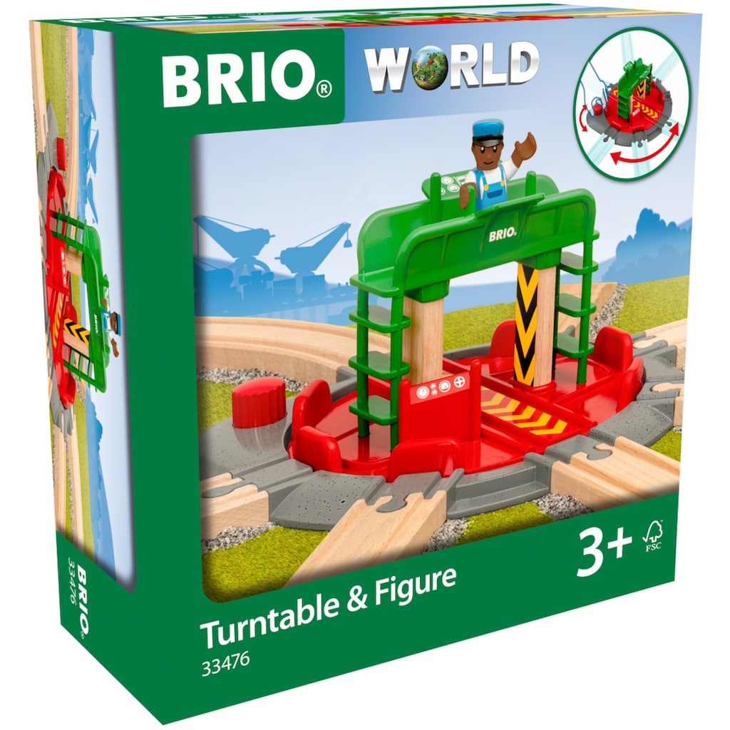 BRIO® Spielzeugeisenbahn-Brücke »BRIO® WORLD, Lok-Drehscheibe mit Kontrollbrücke«