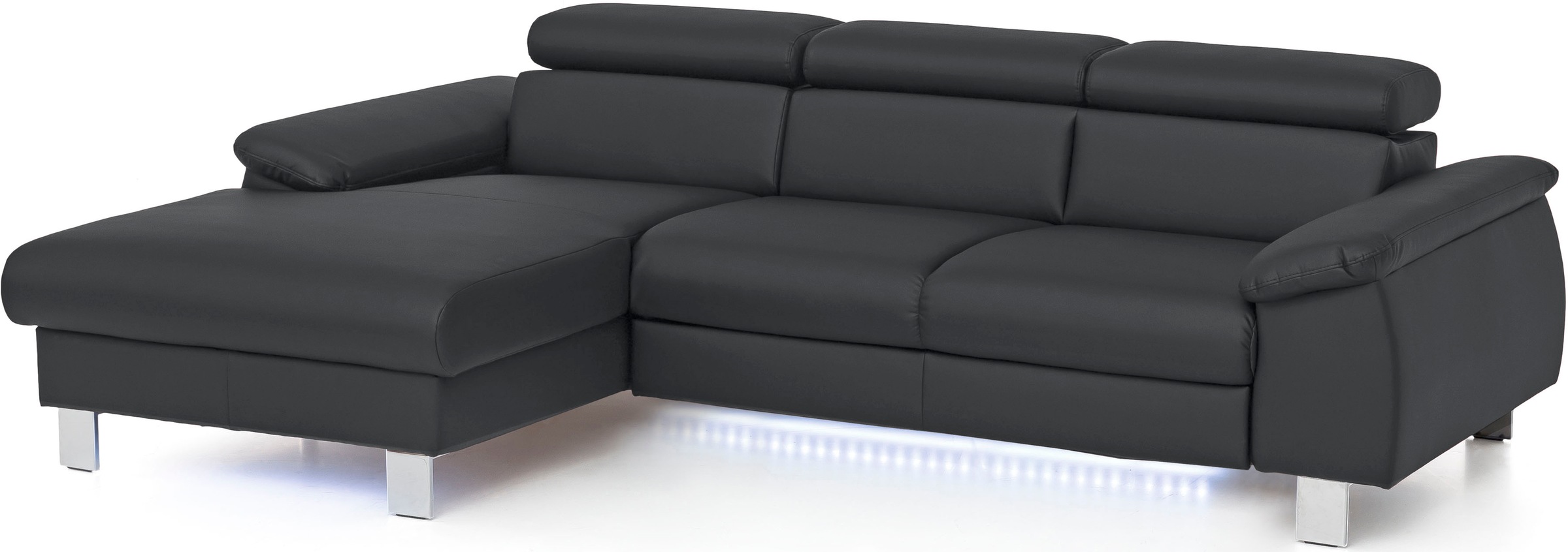 COTTA Ecksofa Komaris, Ecksofa, wahlweise mit RGB-LED-Beleuchtung und Bettfunktion/Bettkasten