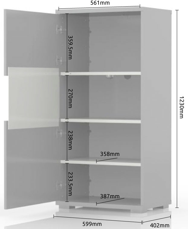 Places of Style Highboard »Piano Vitrine«, UV lackiert, Soft-Close Funktion