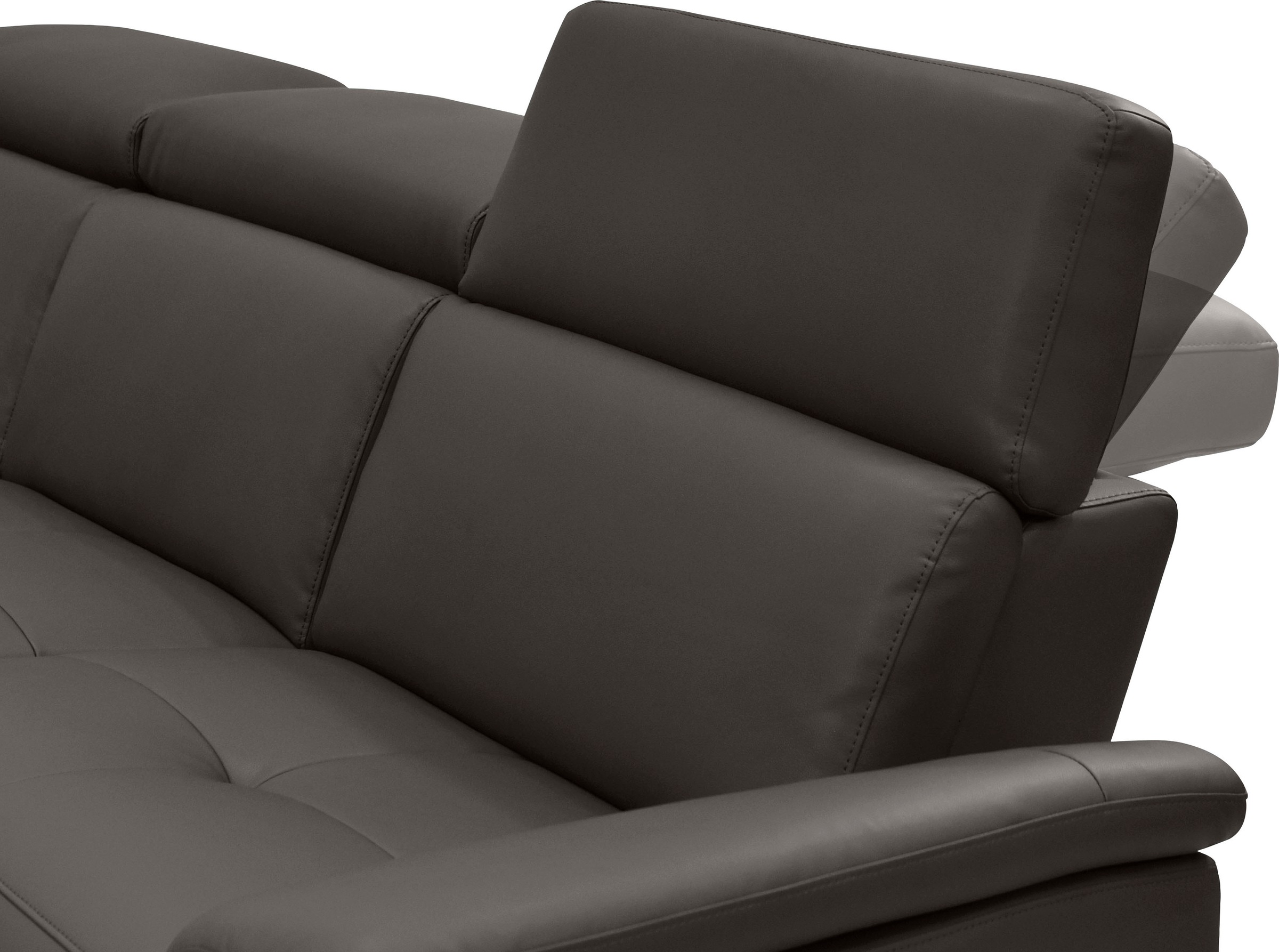 Places of Style Ecksofa »Pareli, L-Form, 259cm,m. Recamiere, Echtleder, Kunstleder, Webstoff«, man. o. elektr. Relaxfunktion, USB/Kopfteilverstellg u. LED