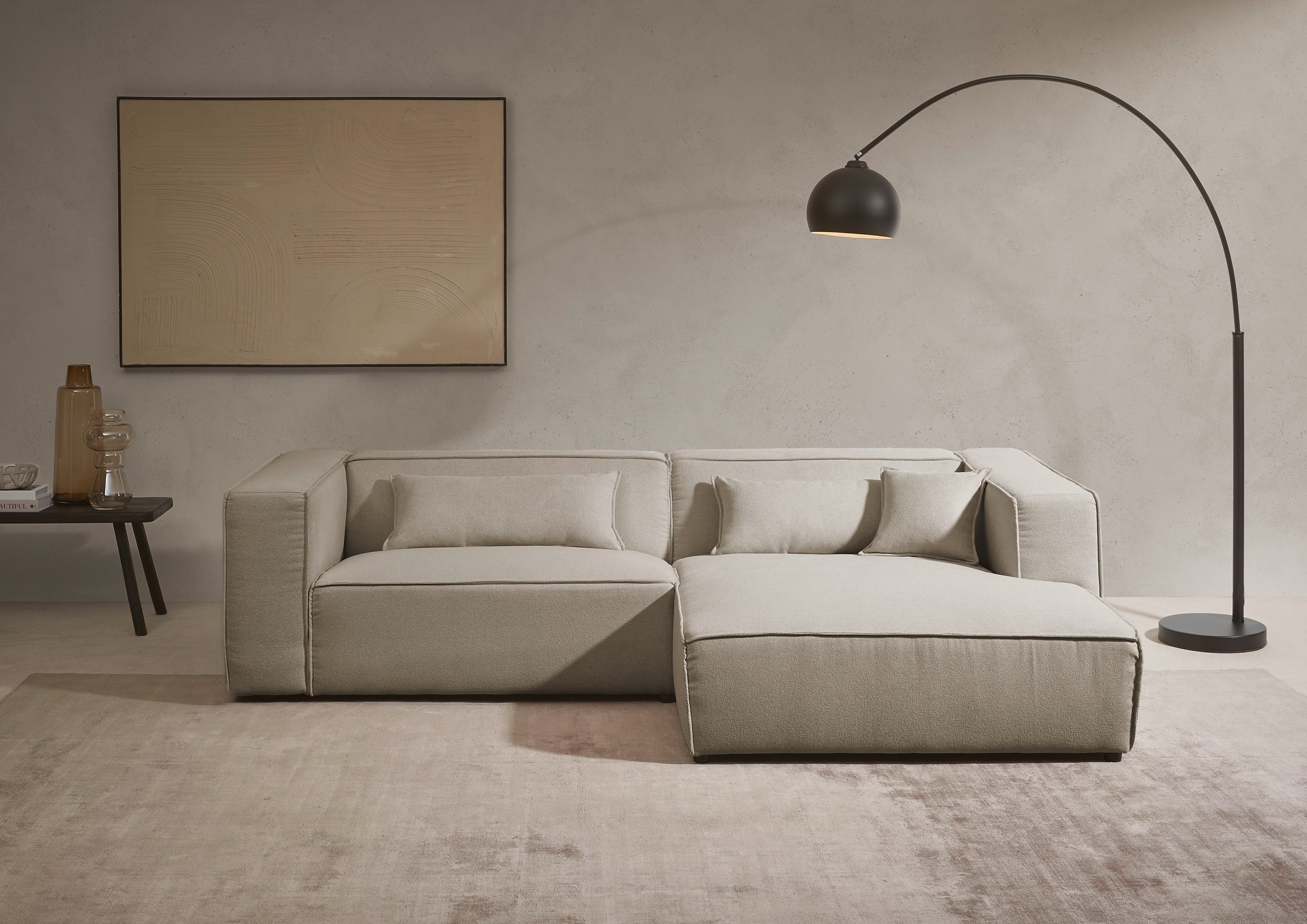LeGer Home by Lena Gercke Ecksofa »PIARA mit Kedernaht, Cord, Leinenoptik o günstig online kaufen