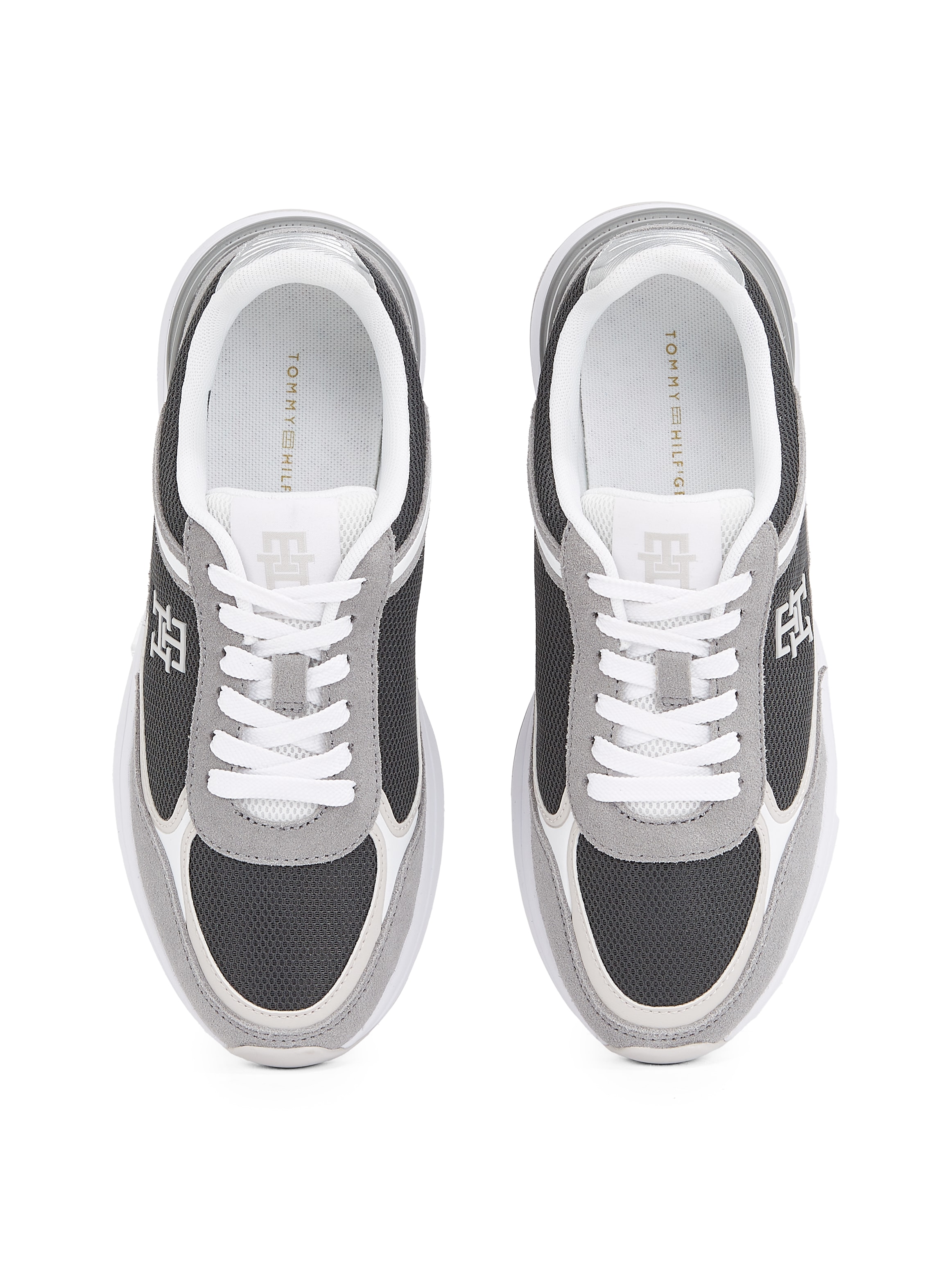 Tommy Hilfiger Keilsneaker »CASUAL FASHION RUNNER MIX«, Freitzeitschuh, Halbschuh, Schnürschuh im Kontrast-Look