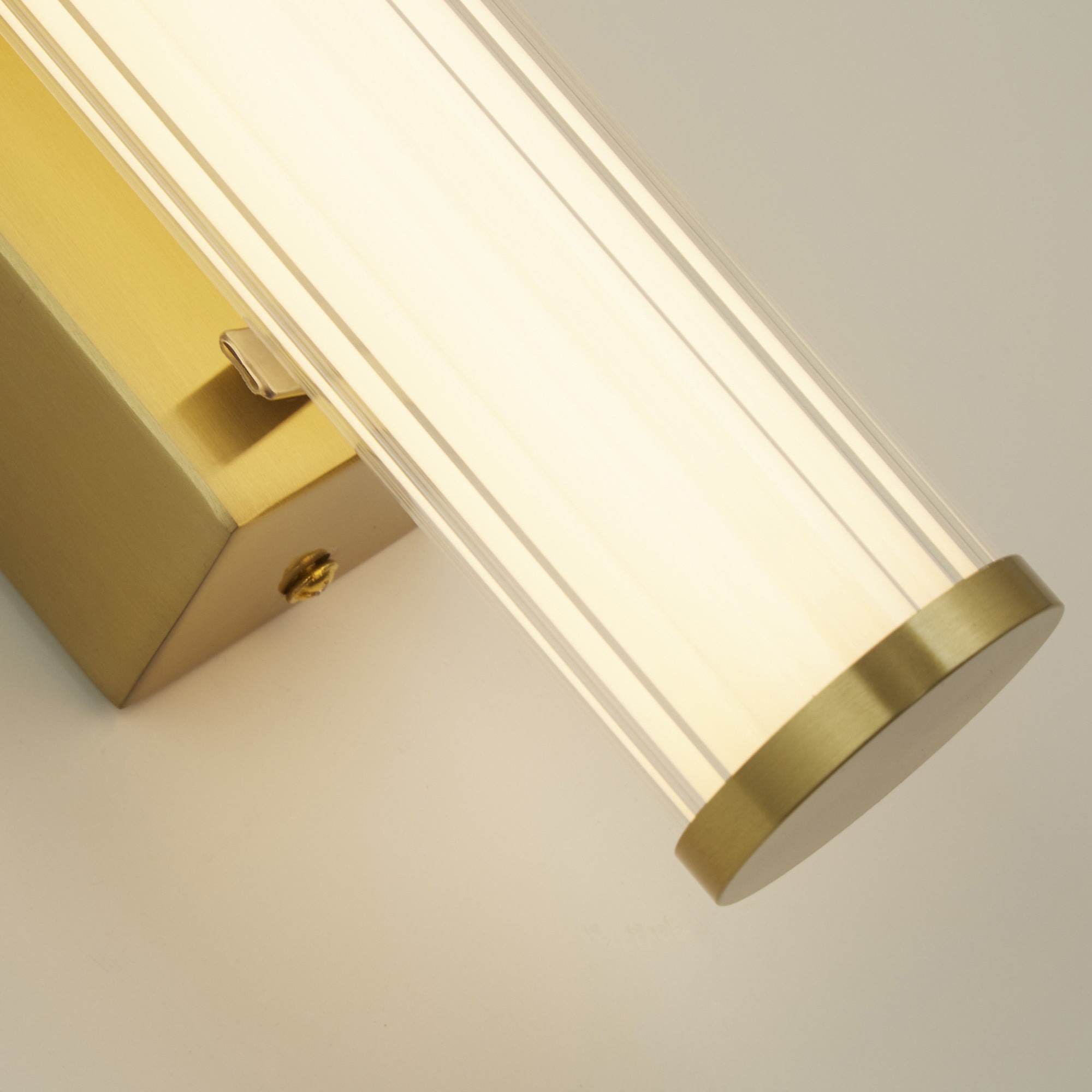 Searchlight Wandleuchte »Klemmwandlampe - Goldmetall, gerippter Klar- und Opaldiffusor« LED-Modul 1 Stk.