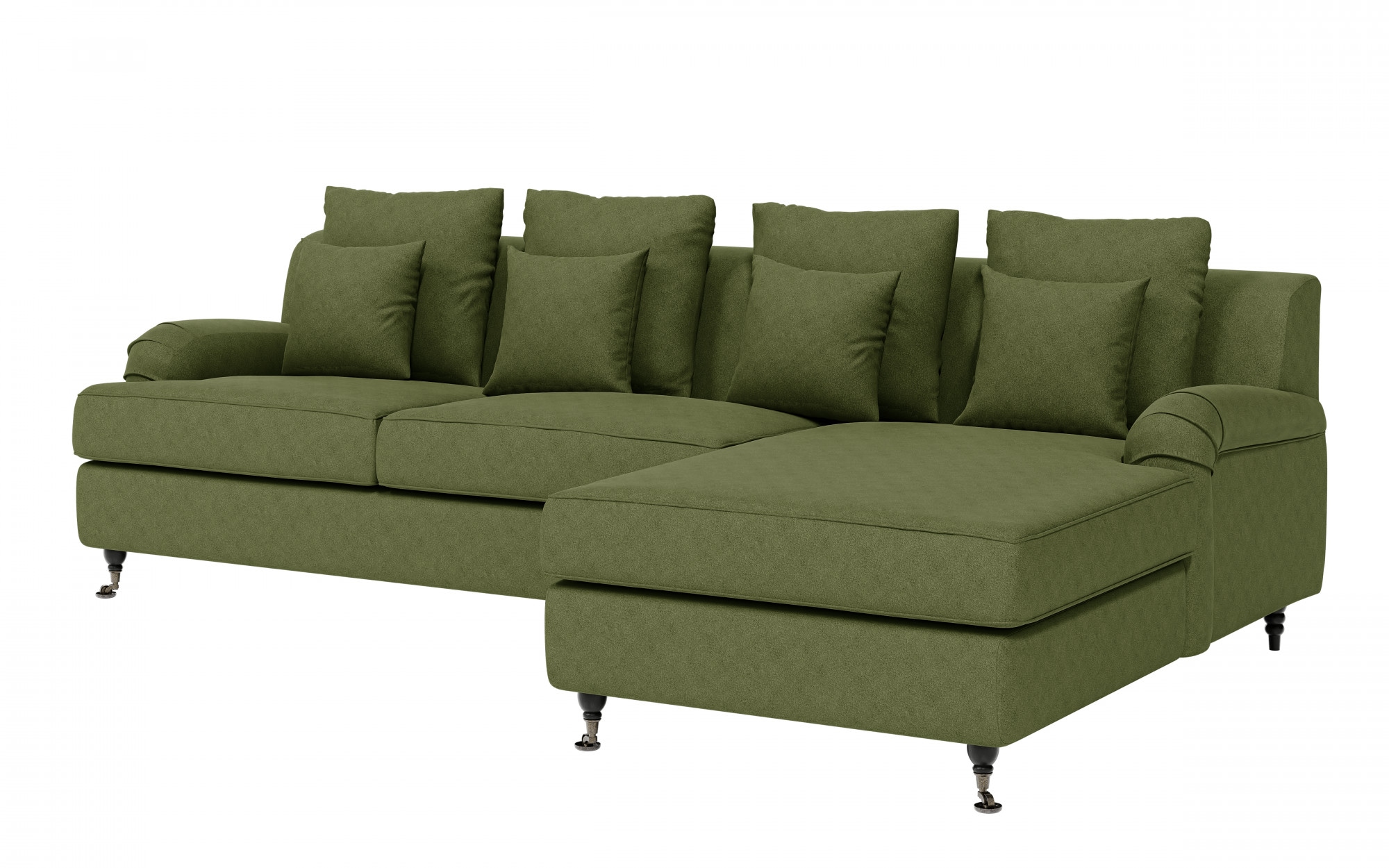 Guido Maria Kretschmer Home&Living Ecksofa »NORIN L-Form«, zwei Fußarten: vorne - Rollen, hinten - Holzfüße