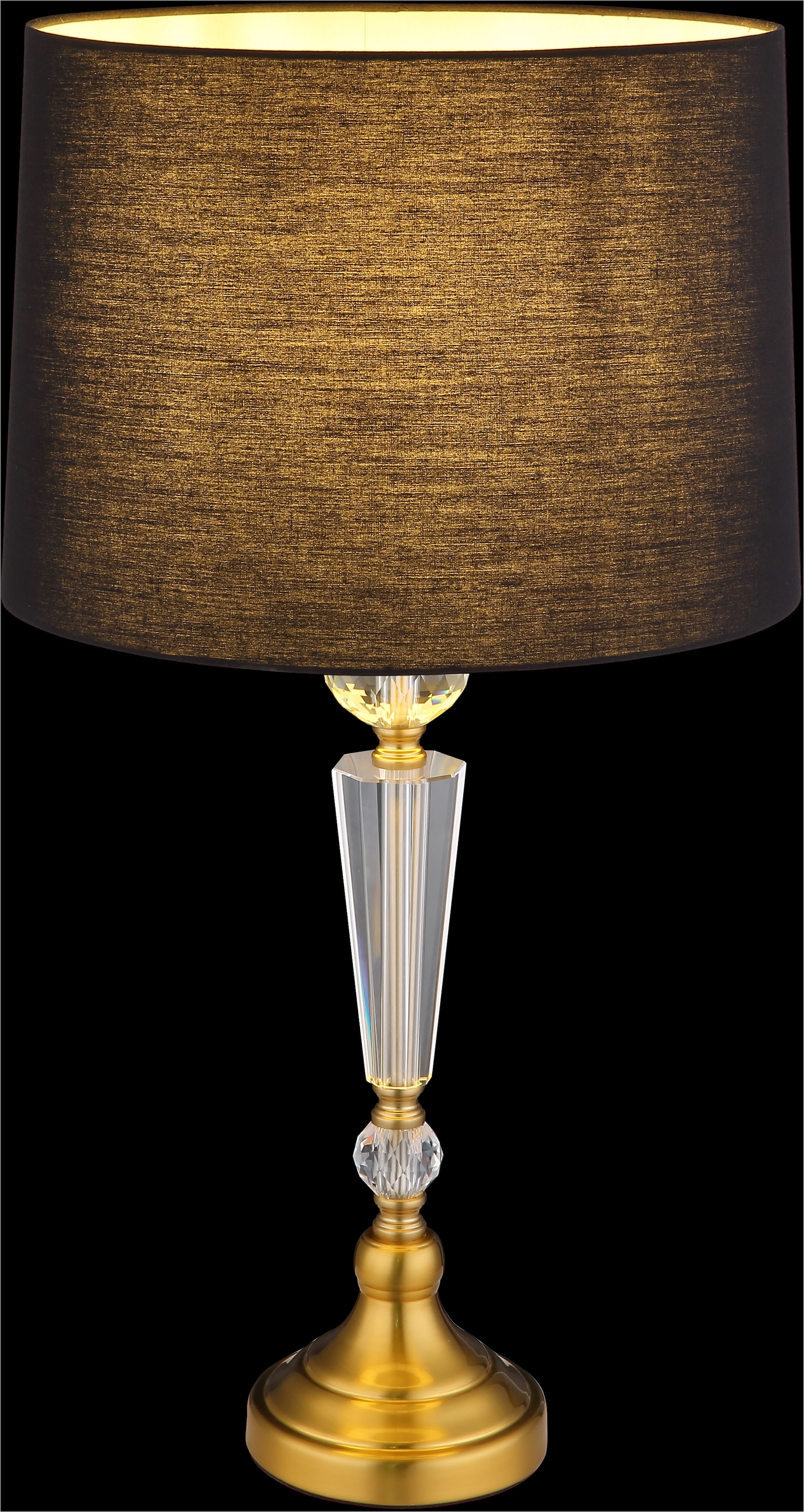 GLOBO LIGHTING Tischleuchte »ARRO«, Leuchtmittel E27 | ohne Leuchtmittel, Tischlampe/Schlafzimmer/Wohnzimmer/Textil schwarz