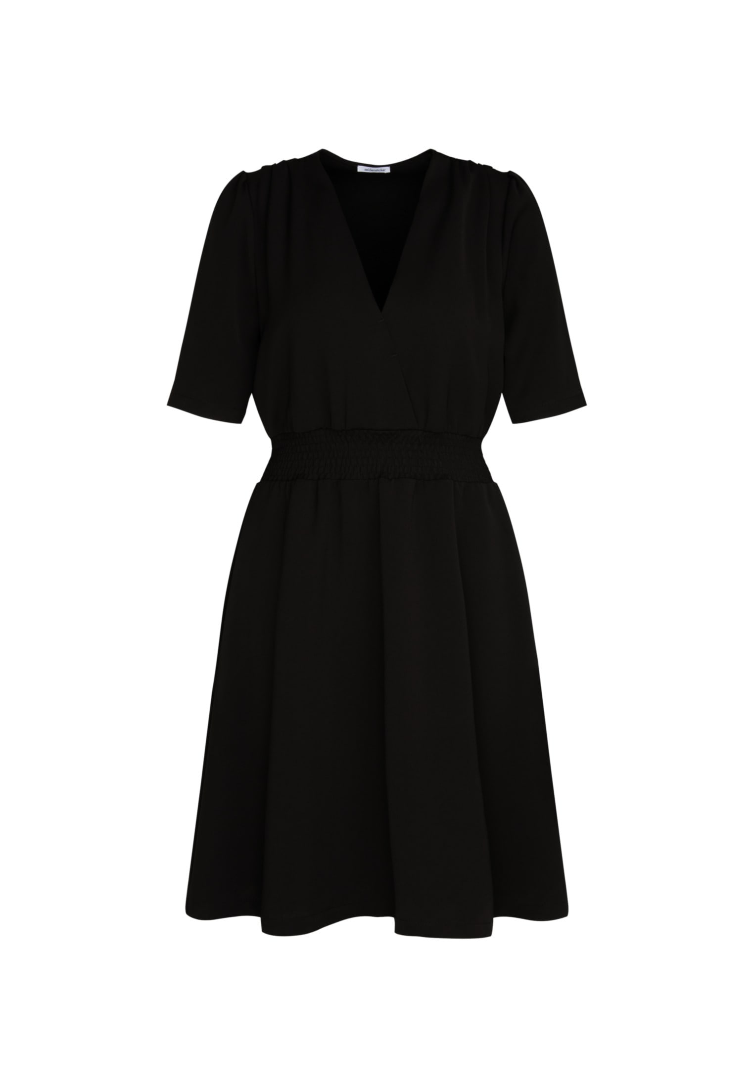 seidensticker Sommerkleid »Schwarze Rose«, Kurzarm V-Neck Uni