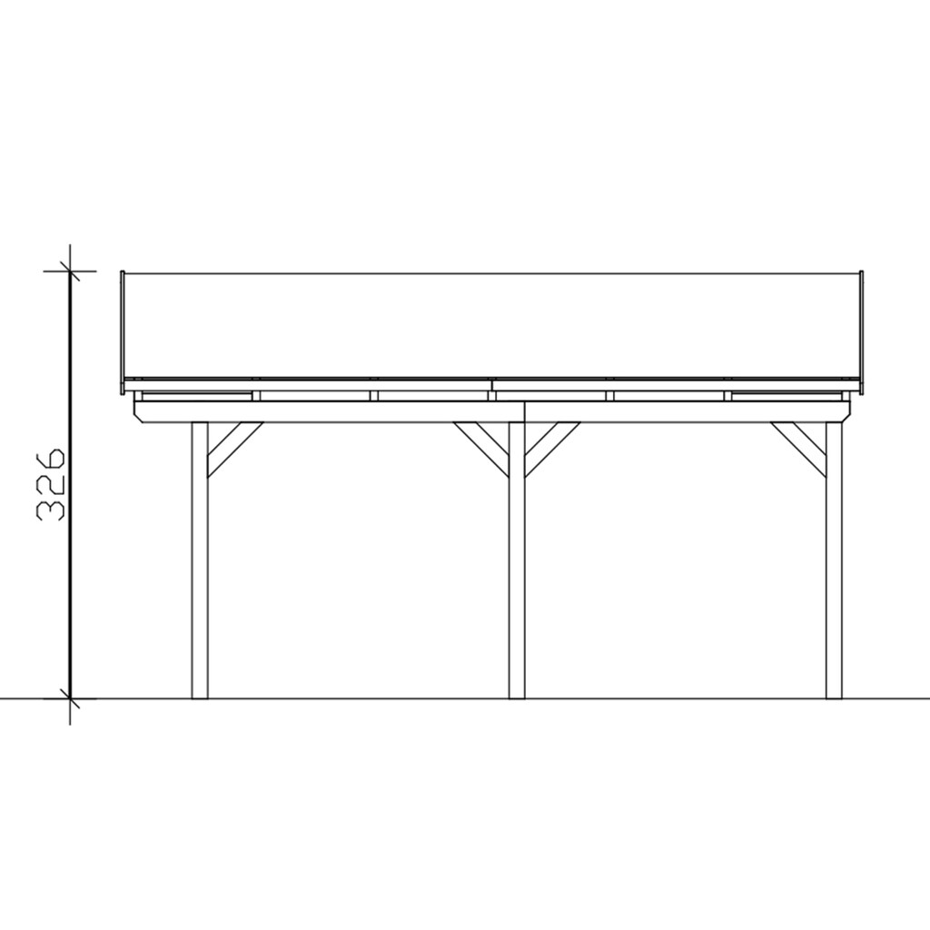 Skanholz Einzelcarport »Fichtelberg«, Leimholz-Nordisches Fichtenholz, natur