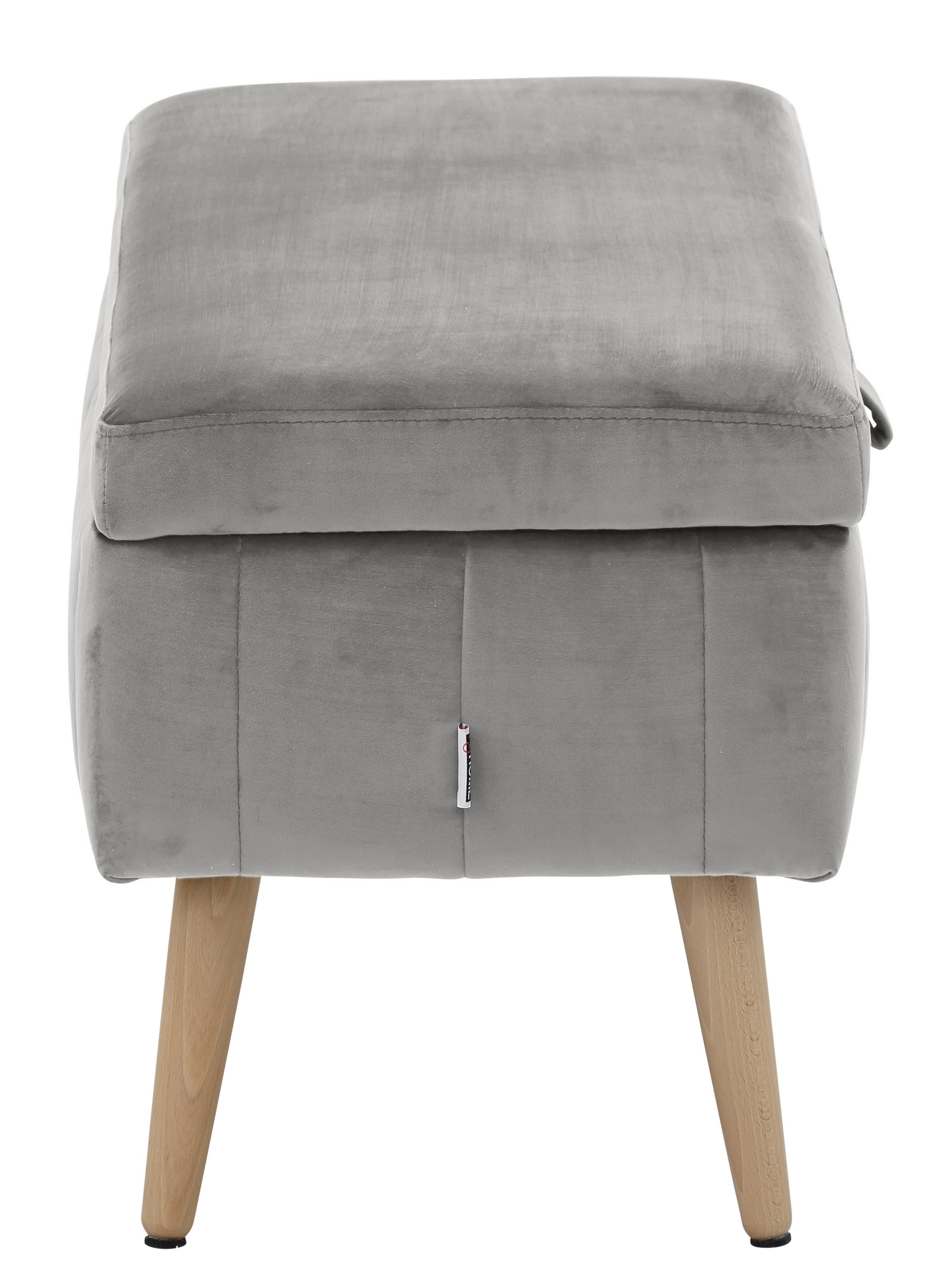 INOSIGN Truhenbank »AMIRA Sitzbank mit Stauraum, Maße B/T/H: 81/36/43 cm«, mit Staufach, in 3 Bezugsqualitäten mit feiner Steppung