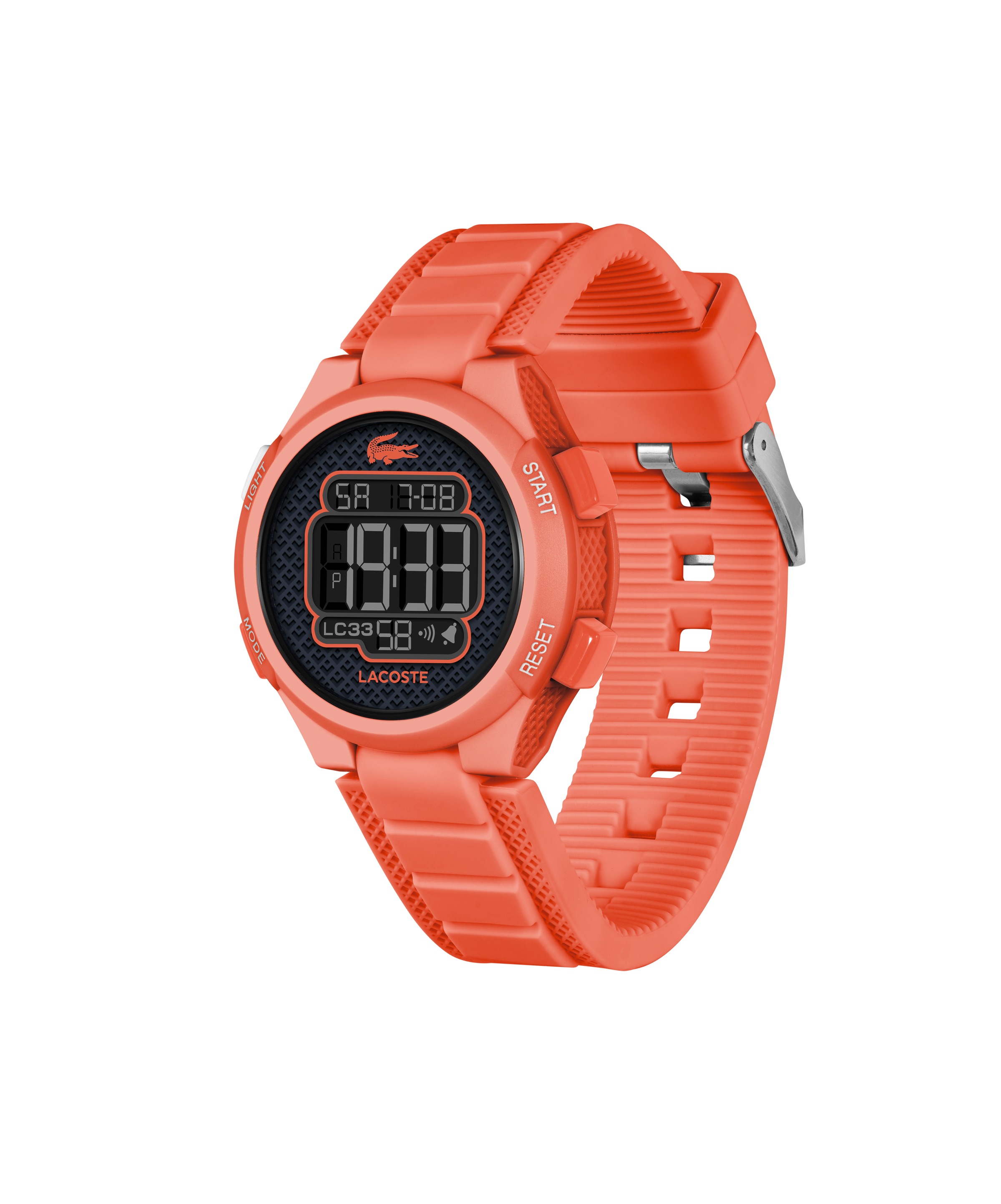 Lacoste Chronograph »LC33«, Quarzuhr, Armbanduhr, Silikonarmband, digital, Tag, Stoppfunktion