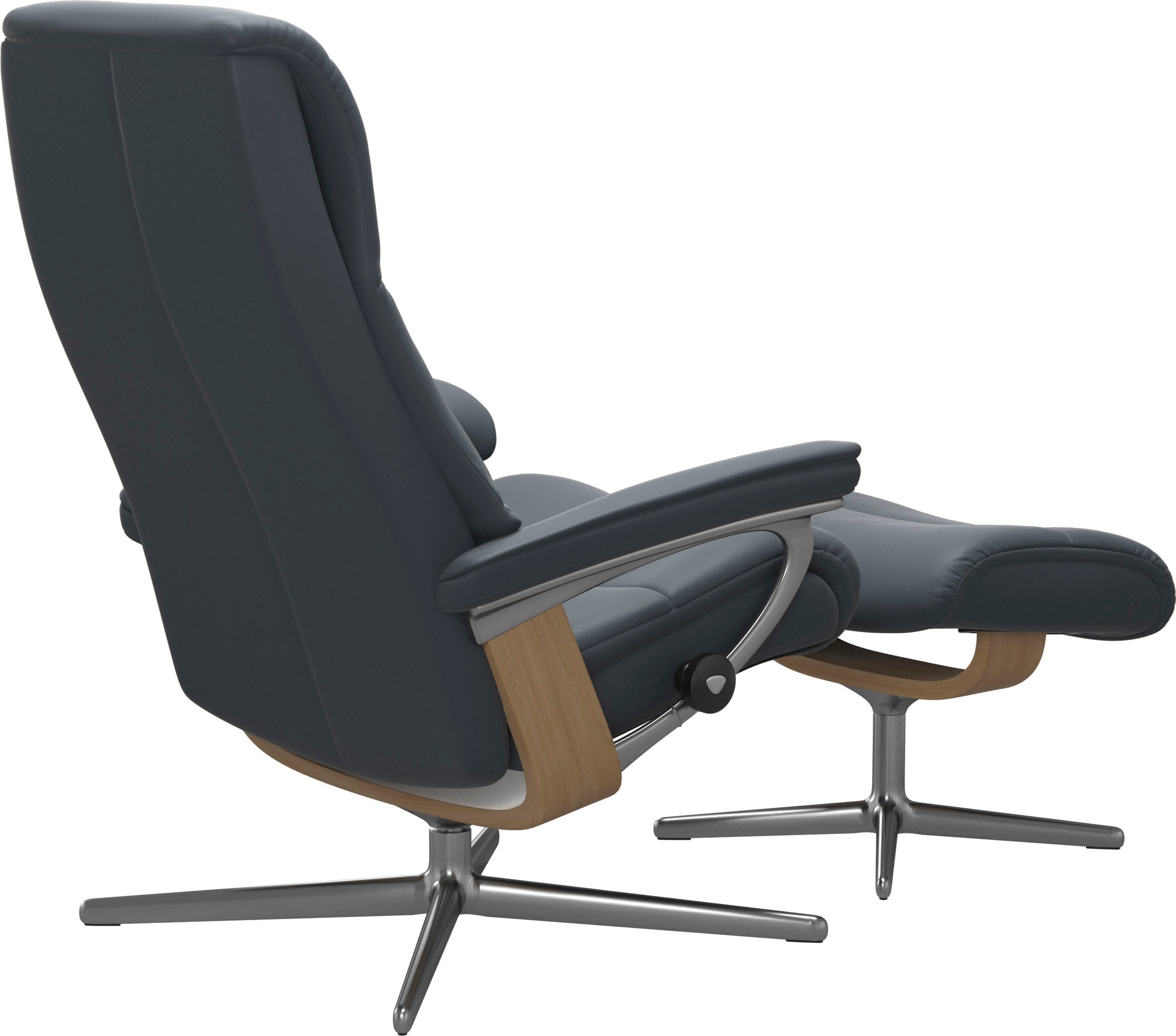 Stressless® Relaxsessel »View« Set, Relaxsessel mit Hocker,  mit Hocker, mit Cross Base, Größe S, M & L, Holzakzent Eiche