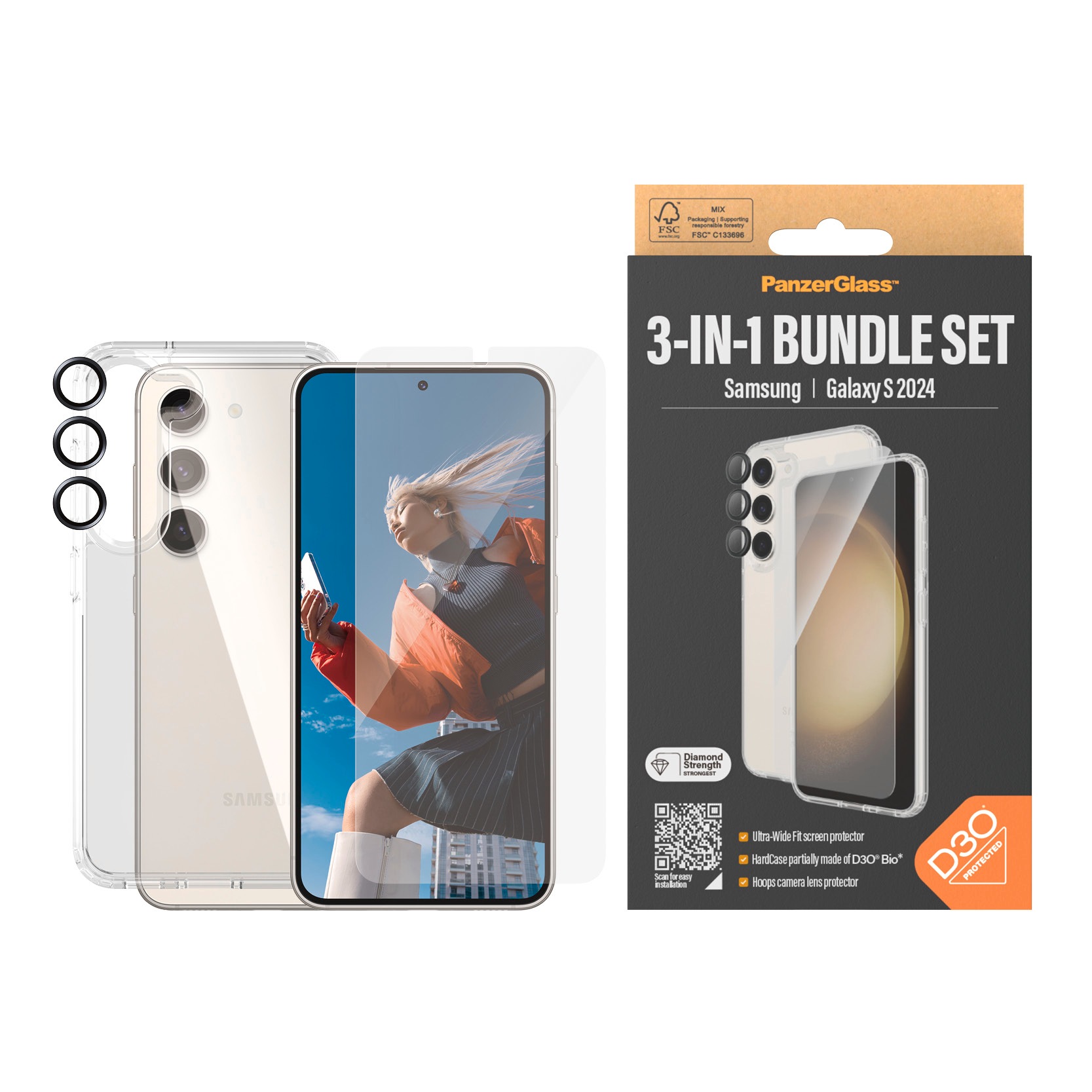 PanzerGlass Displayschutzglas »3-in-1 Bundle Set Screen Protector, Case und günstig online kaufen