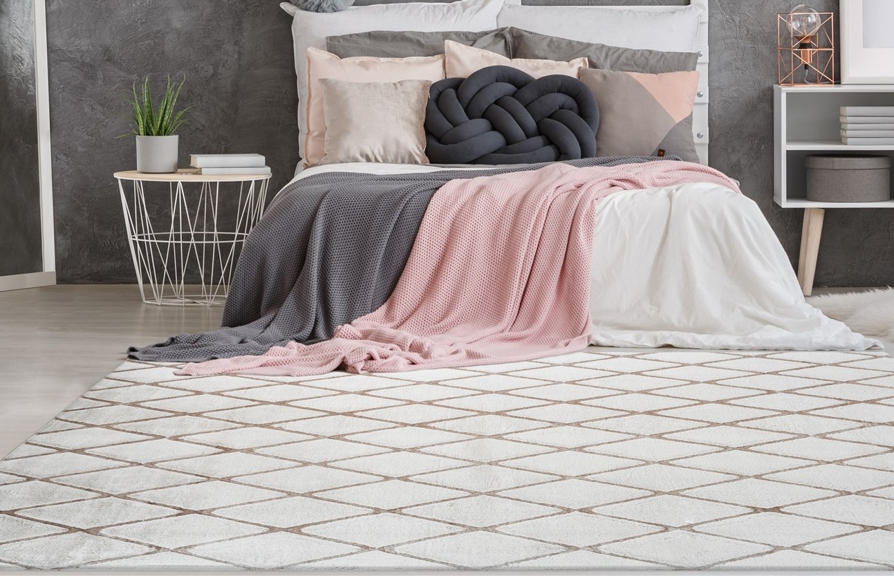 calo-deluxe Teppich »Jardan-2000«, rechteckig, 20 mm Höhe, besonders weich durch Microfaser, Rauten-Design