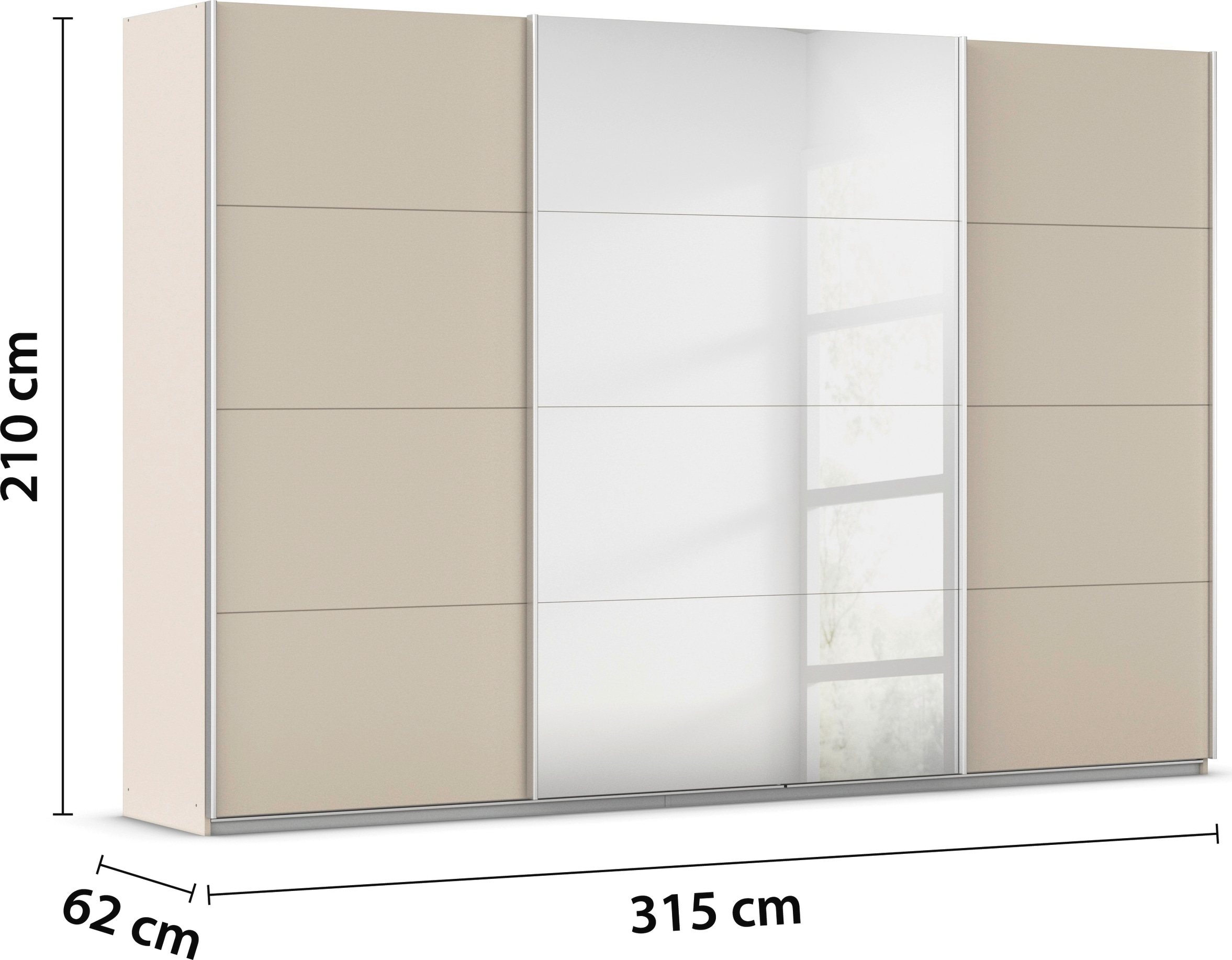 rauch Schwebetürenschrank »Kleiderschrank Schrank Garderobe AGORDO«, Top Innenausstattung, in 4 Breiten und 2 Höhen MADE IN GERMANY