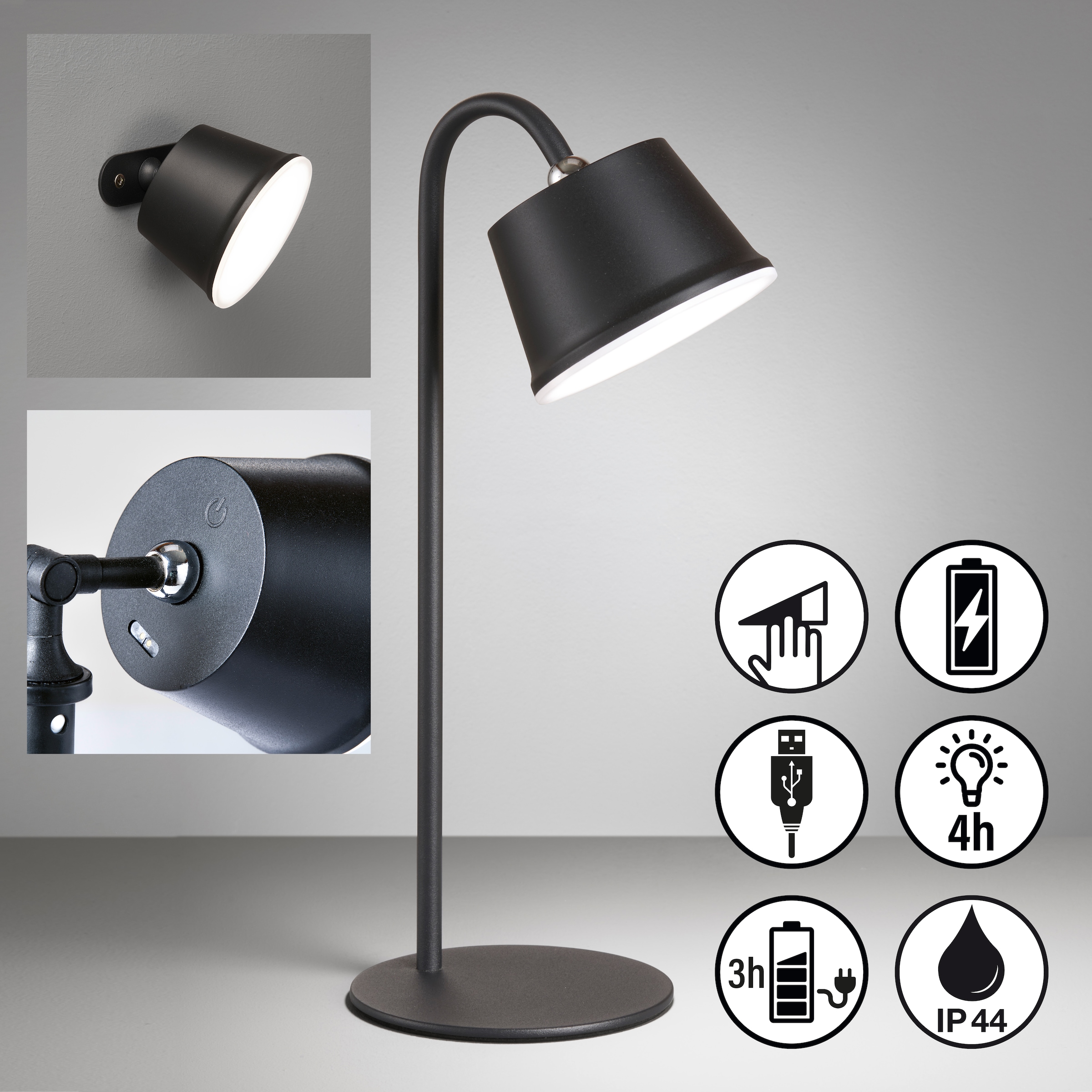 easy! BY FHL Außen-Tischleuchte »Voet«, 1 flammig, Leuchtmittel LED-Modul | LED fest integriert,...