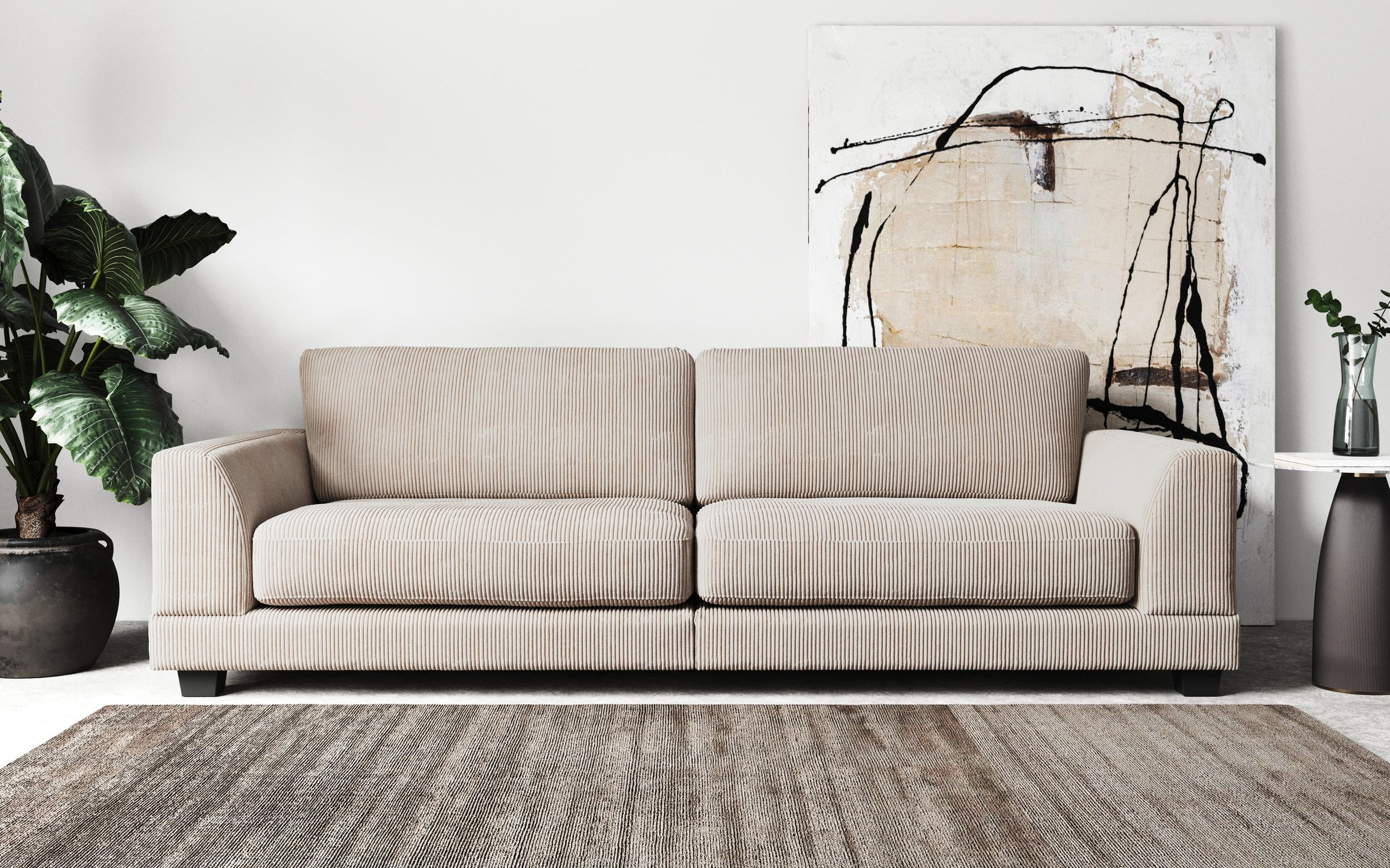 Home affaire 3-Sitzer »Parennes«, mit attraktivem Cord-Stoff, mit Kaltschaum