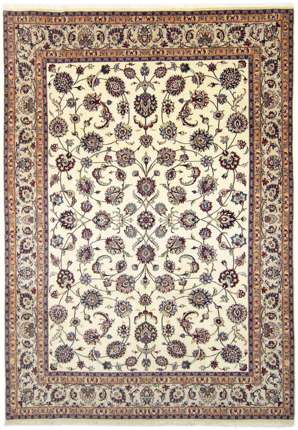 morgenland Wollteppich »Maschad Durchgemustert Beige 349 x 242 cm«, rechtec günstig online kaufen