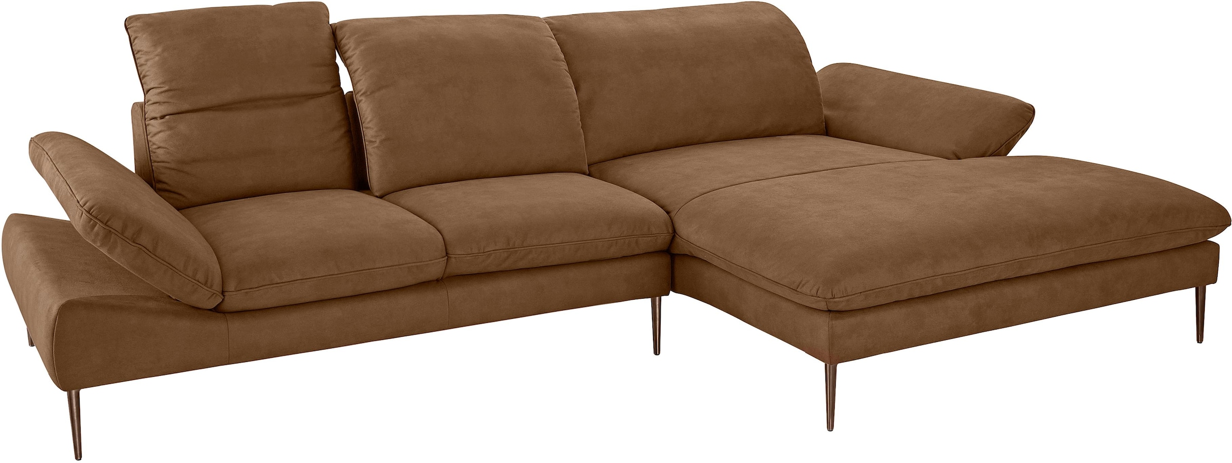 W.SCHILLIG Ecksofa »enjoy&MORE, Designsofa, bequem, elegant und zeitlos, L-Form«, Sitztiefenverstellung, Füße bronze pulverbeschichtet, Breite 340 cm