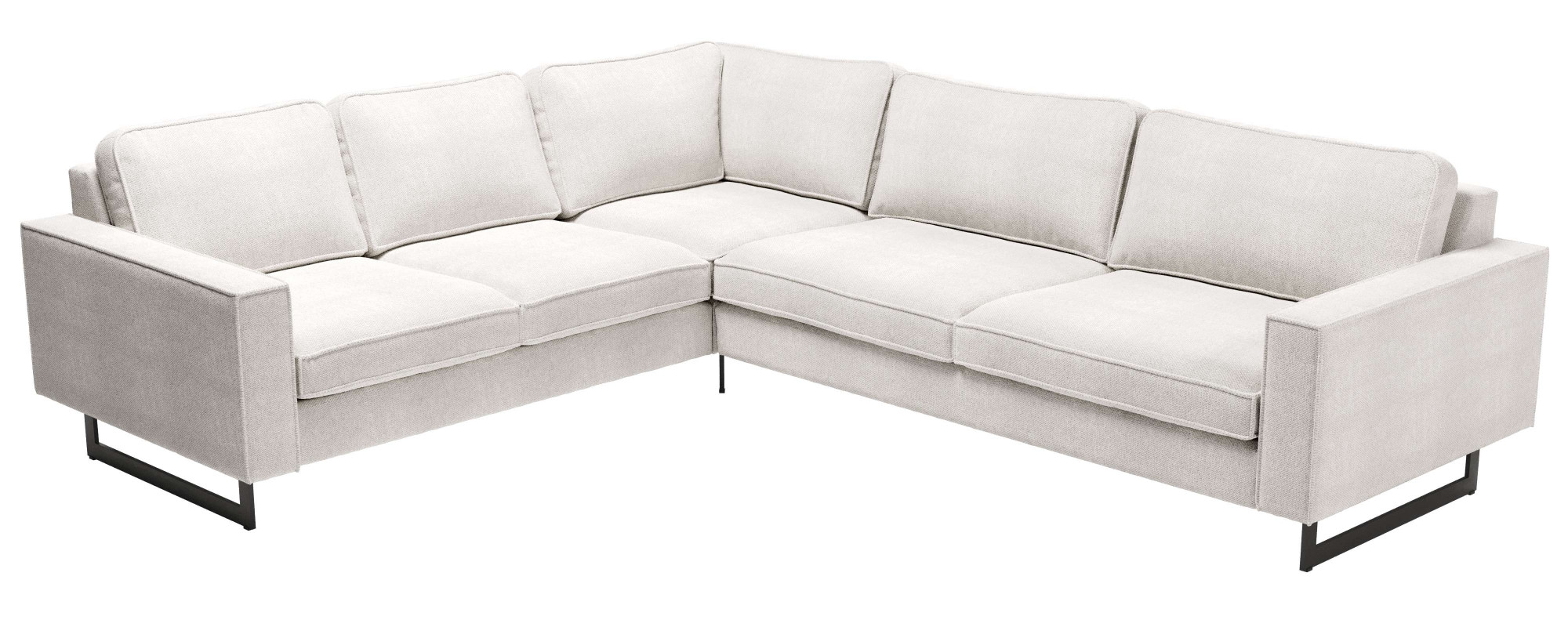 Places of Style Ecksofa »Pinto, 250/290 cm, langer Schenkel, XXL, Ottomane«, Cord, Feincord, Luxus-Microfaser Leder und Chenille