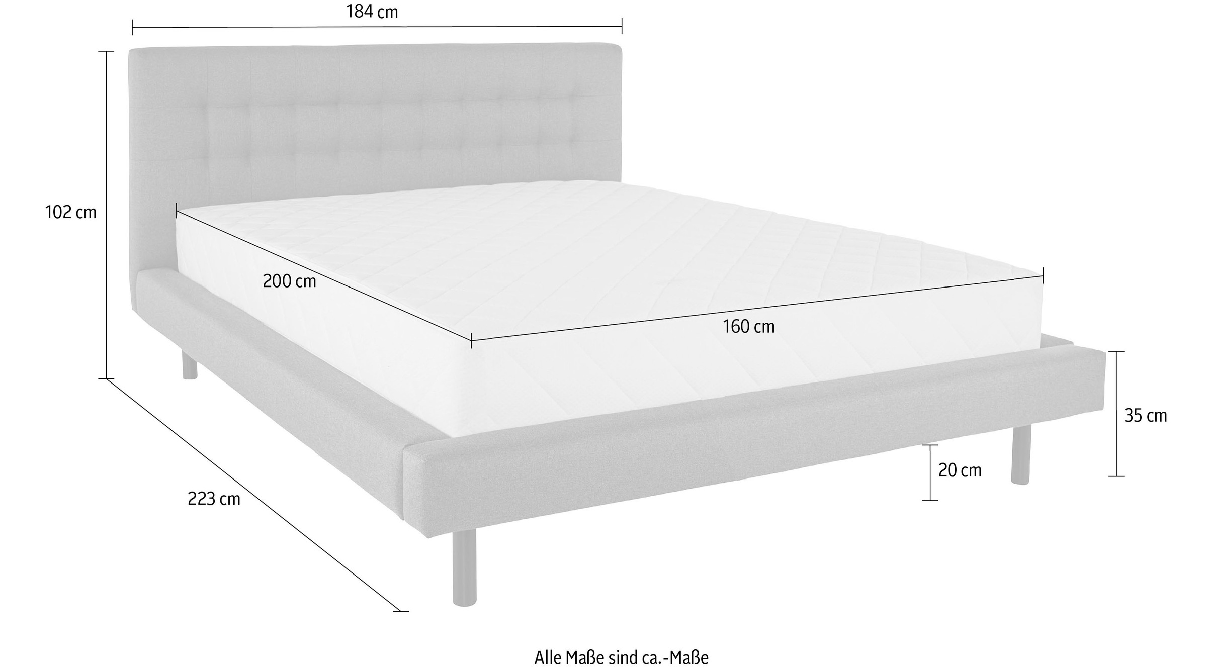 andas Polsterbett »Tobjörn«, Mit breitem Futon-Rahmen