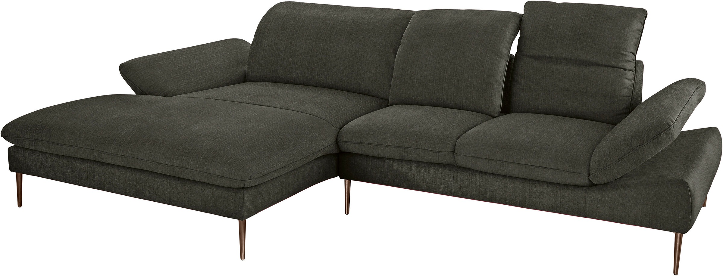 W.SCHILLIG Ecksofa »enjoy&MORE, Designsofa, bequem, zeitlos und elegant, L-Form«, Sitztiefenverstellung, Füße bronze pulverbeschichtet, Breite 310 cm