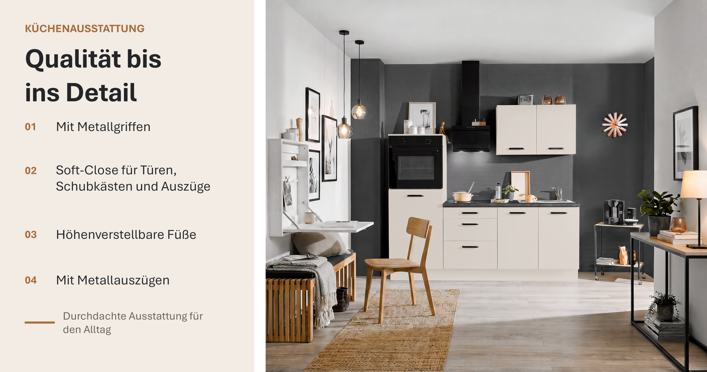 wiho Küchen Küchenzeile »Compact: Kleines Format, große Ausstattung, optional mit E-Geräten« Variante mit Kühlschrank, Breite 210 cm