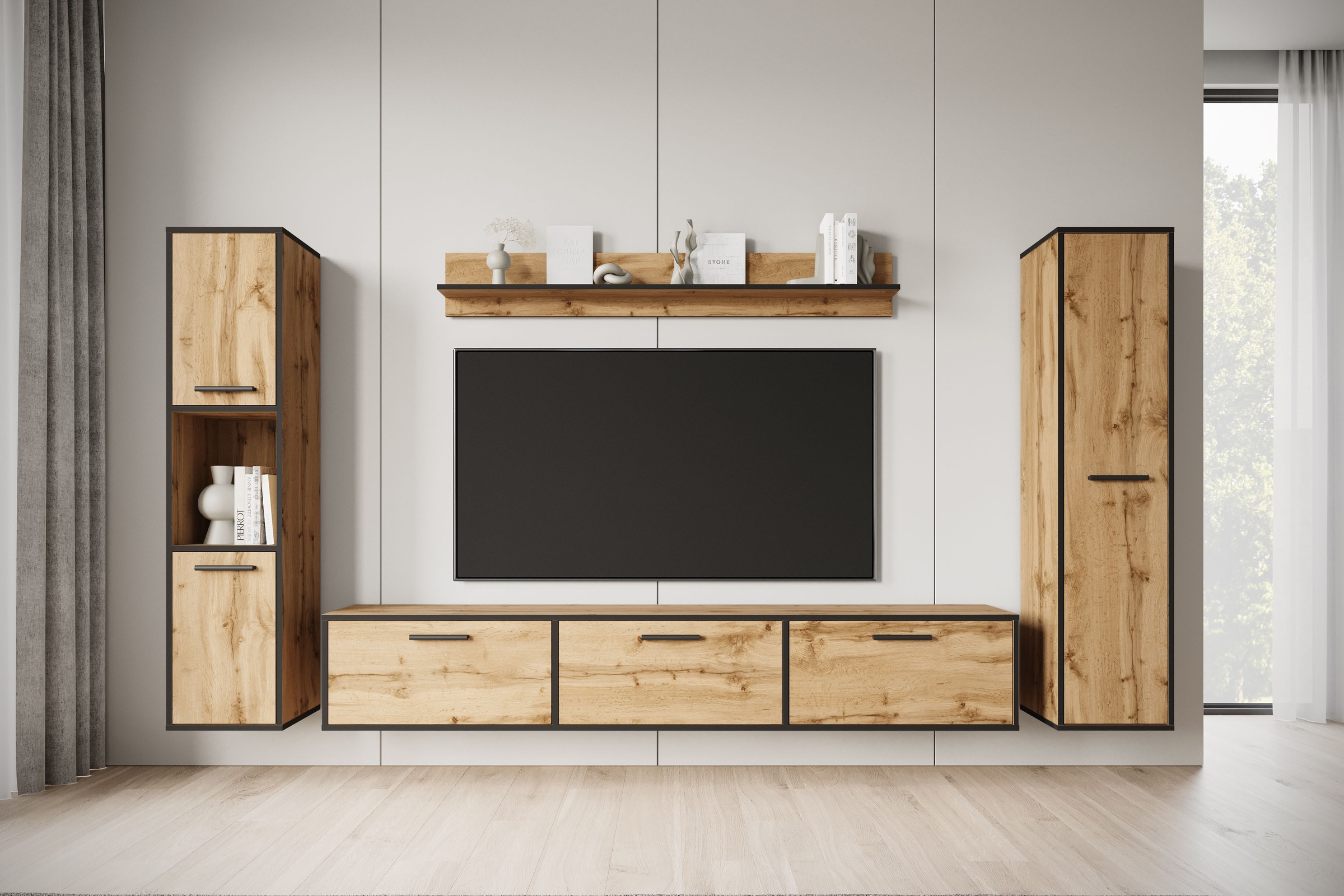 INOSIGN Wohnwand »BOGOTA XL, Vitrine Türanschlag links/rechts wechselbar« K günstig online kaufen