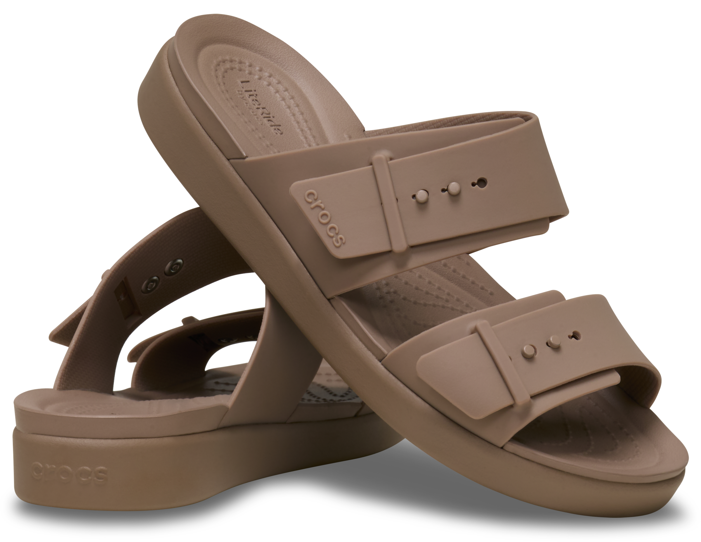 Crocs Pantolette »Brooklyn Buckle Low«  Sommerschuh, Strandschuh, Hausschuh mit Softfußbett