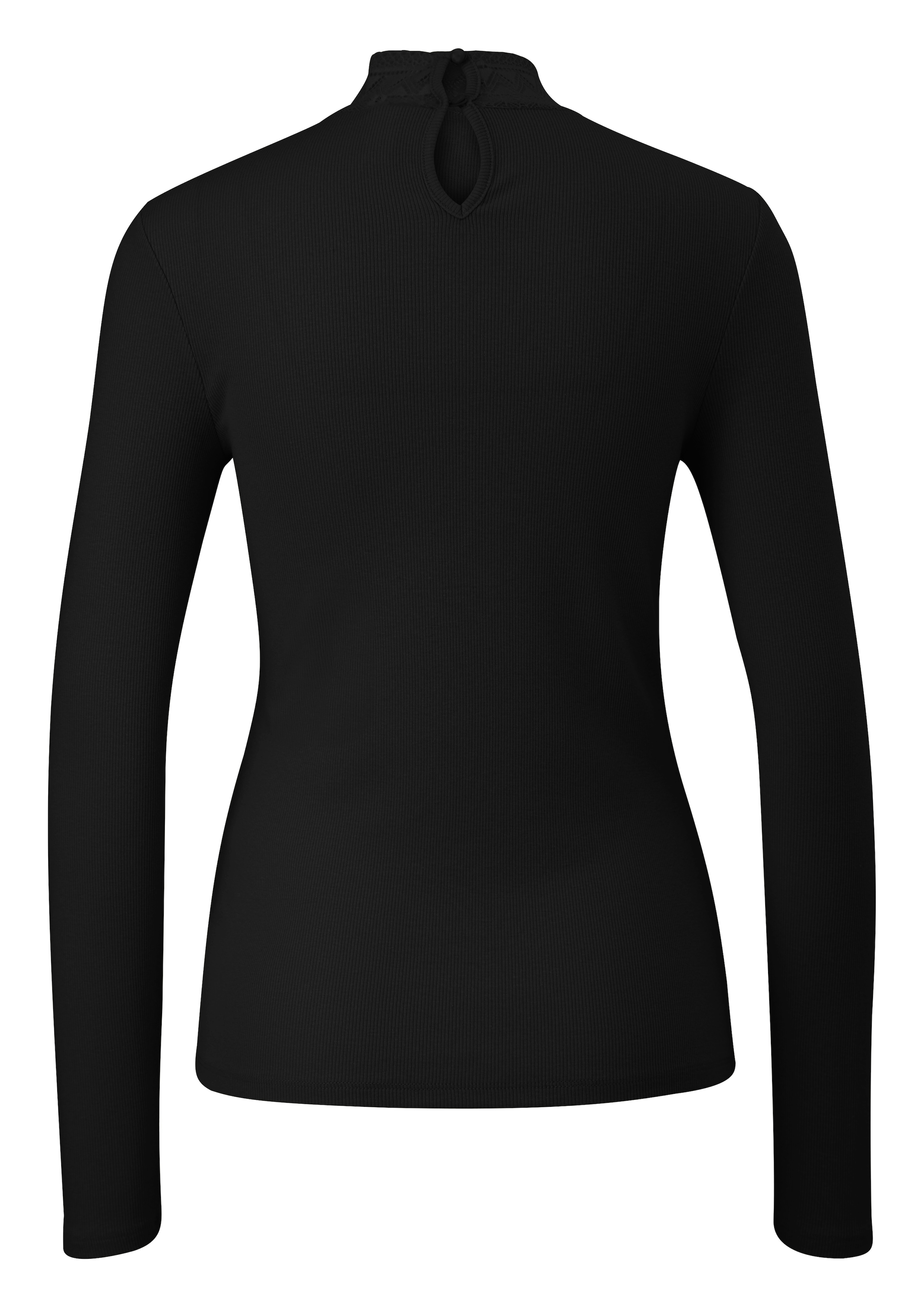 QS Langarmshirt mit Spitzeneinsatz