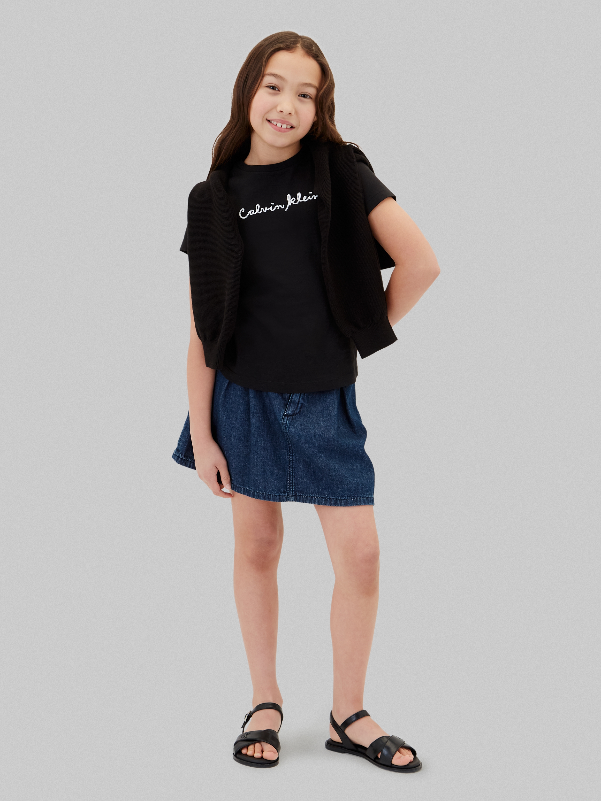 Calvin Klein Jeans T-Shirt Rundhalsausschnitt, Slim Fit, reine Baumwolle
