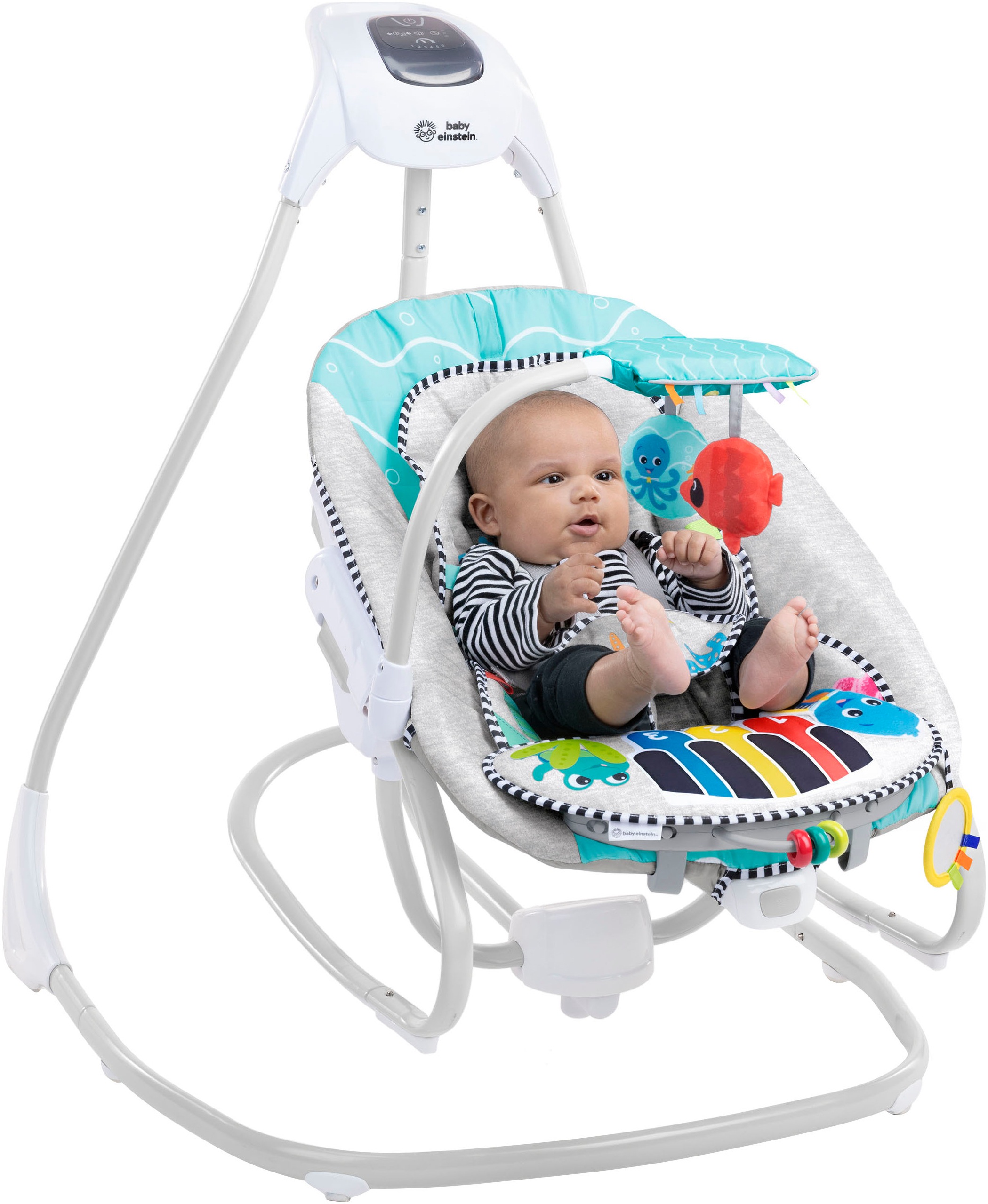 Baby Einstein Babywippe »Kick to It 4-in-1 Musical Swing & Rocker«, bis 9 kg, mit Sound-Effekt