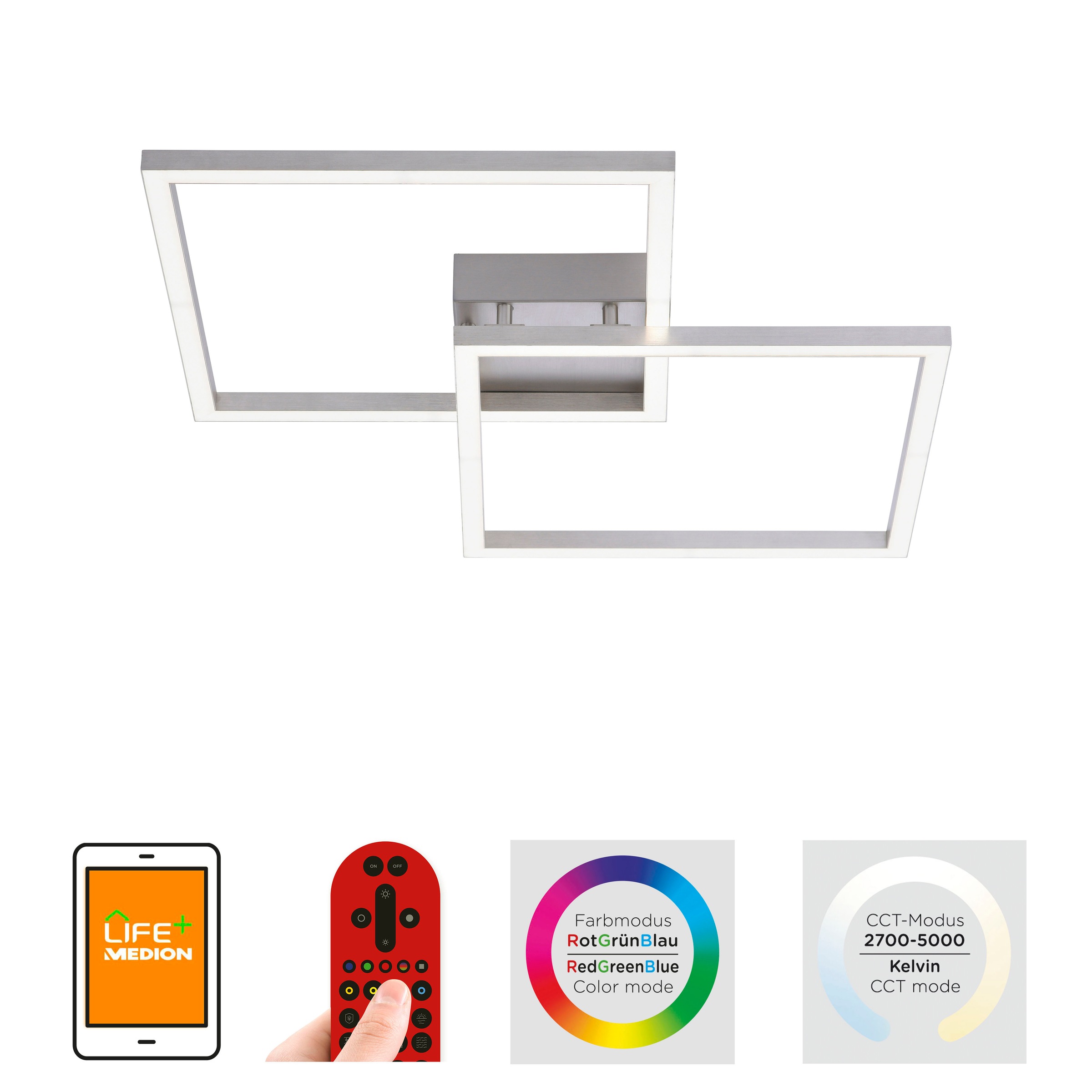 JUST LIGHT Deckenleuchte »Ls-MAXI«, 2 flammig, Leuchtmittel LED-Board   LED günstig online kaufen