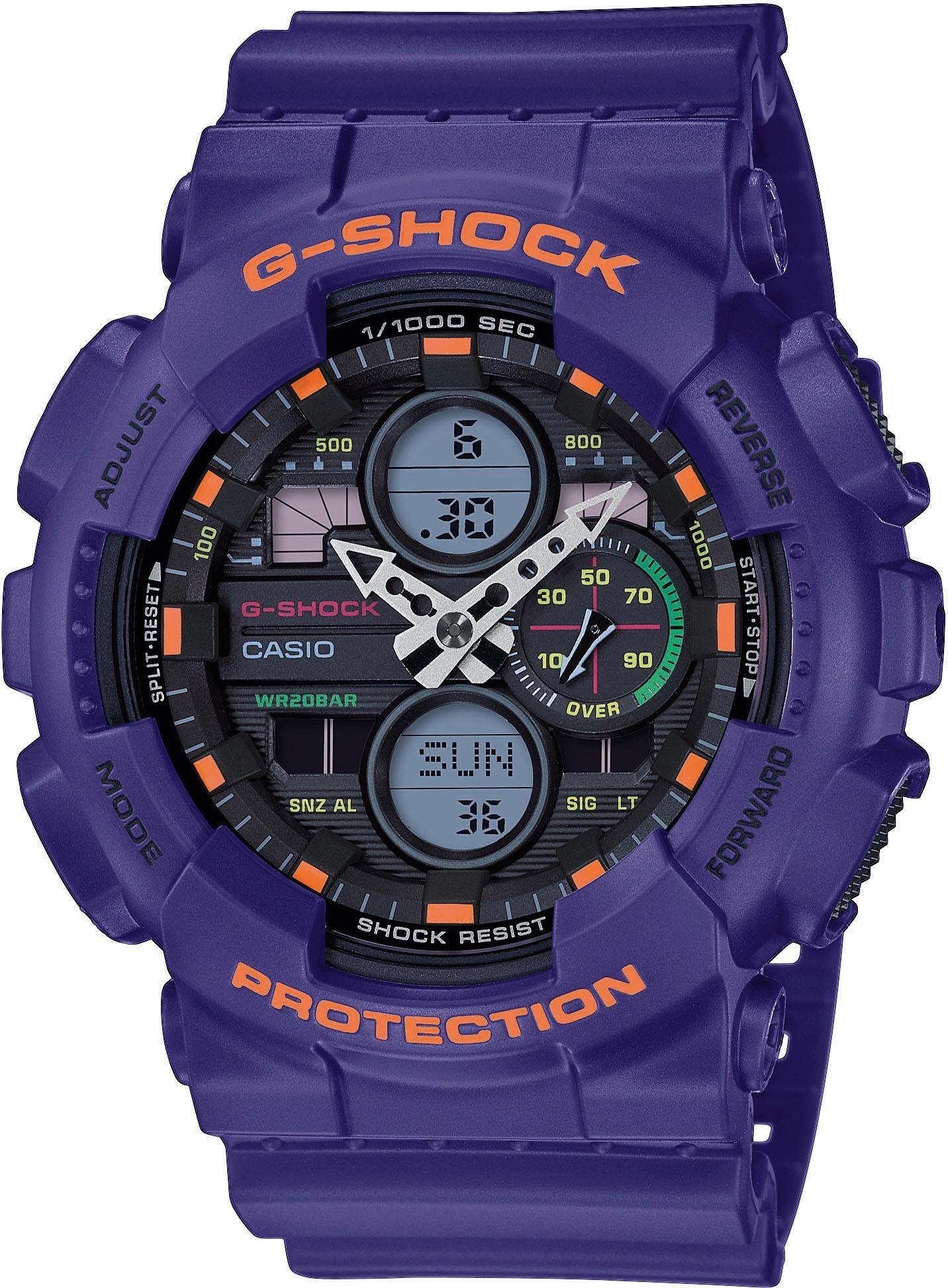 CASIO G-SHOCK Chronograph, Quarzuhr,Armbanduhr,Herrenuhr,digital, bis 20 bar wasserd.Resinarmband