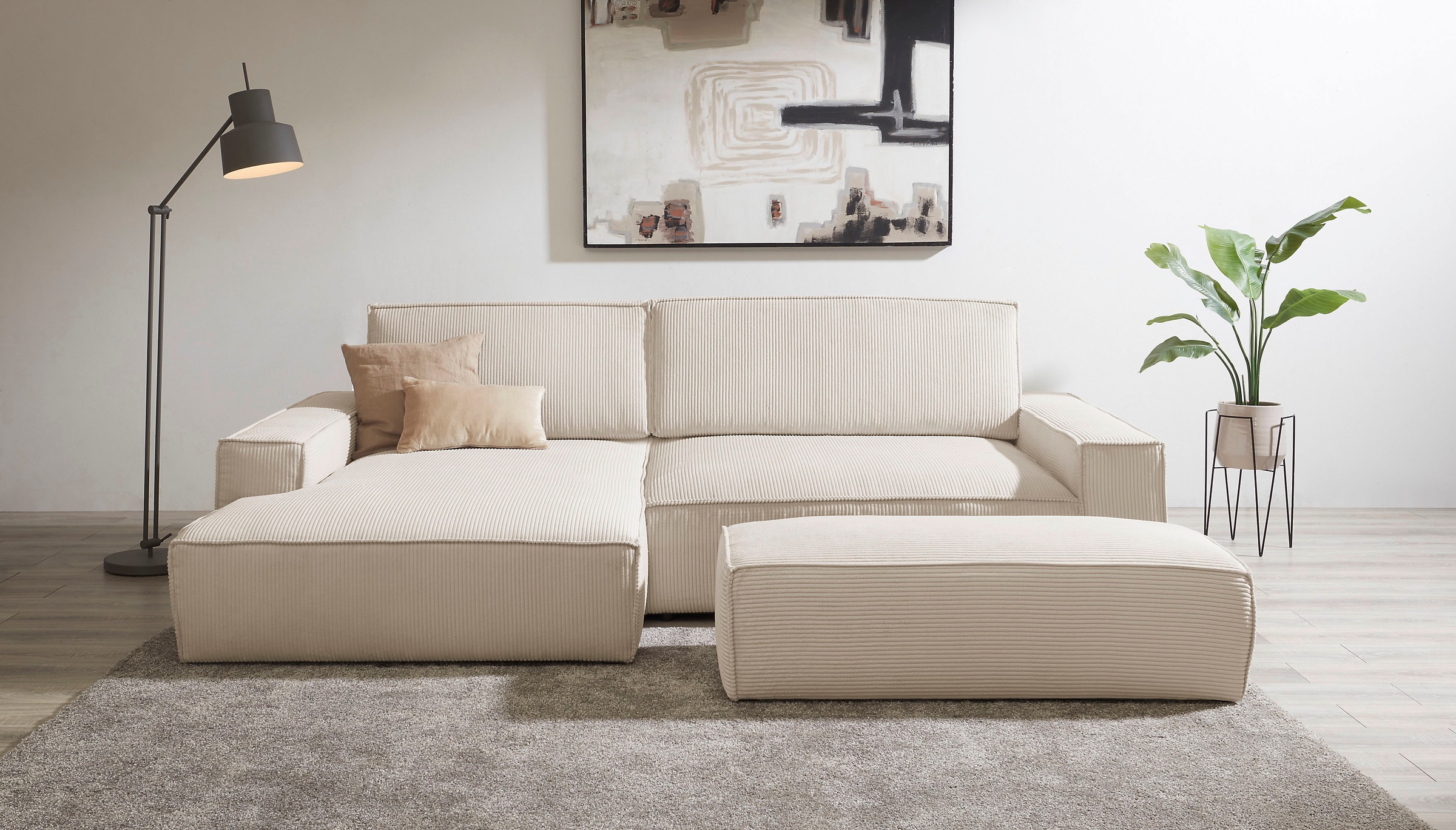 Home affaire Polsterecke »SHERWOOD XXL tief, L-Form, Schlaffunktion, Bigsof günstig online kaufen