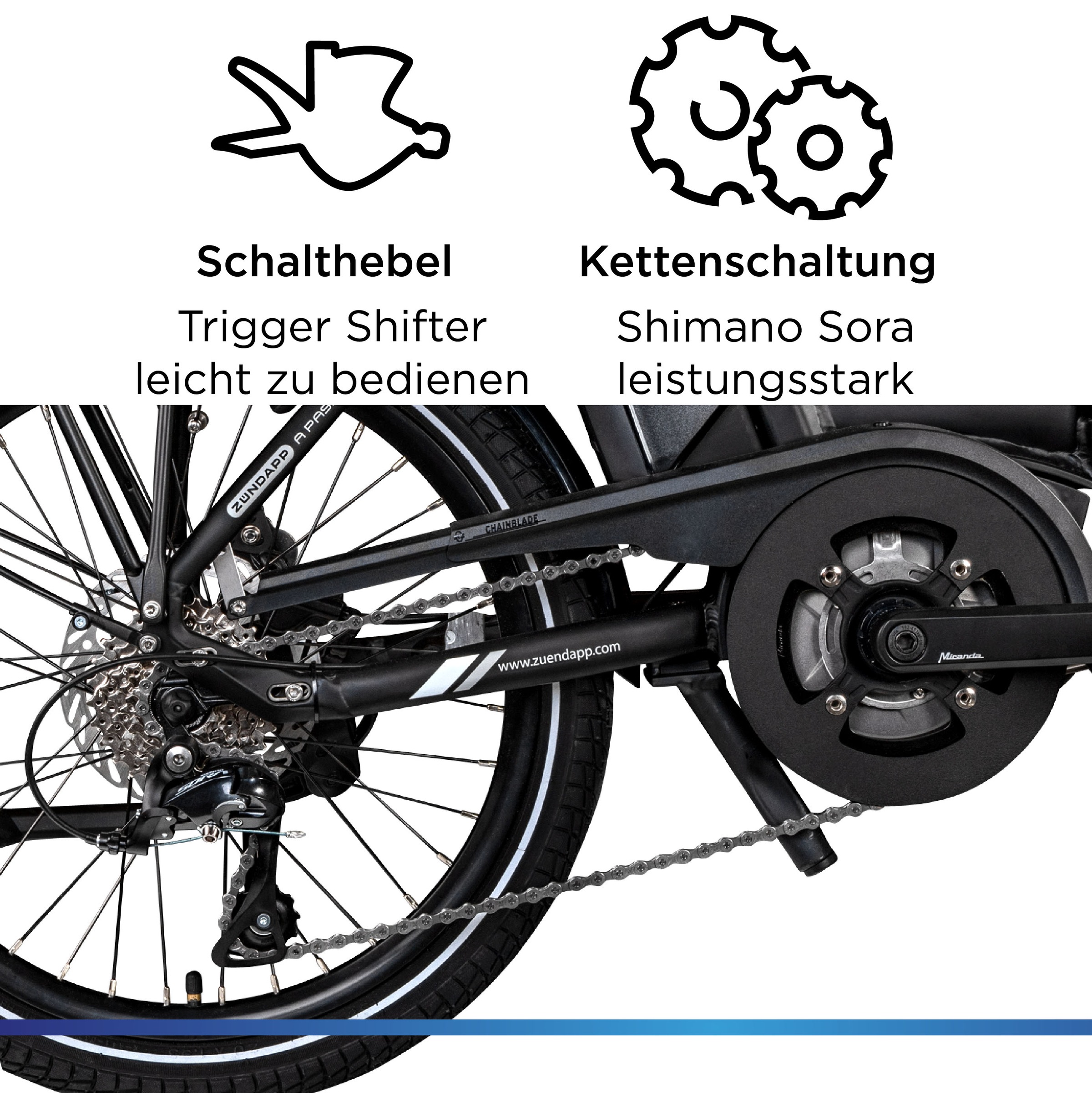 Zündapp E-Bike »X100«, 9 Gang, Shimano, Sora, Mittelmotor 250 W, Pedelec, Elektrofahrrad für Damen u. Herren