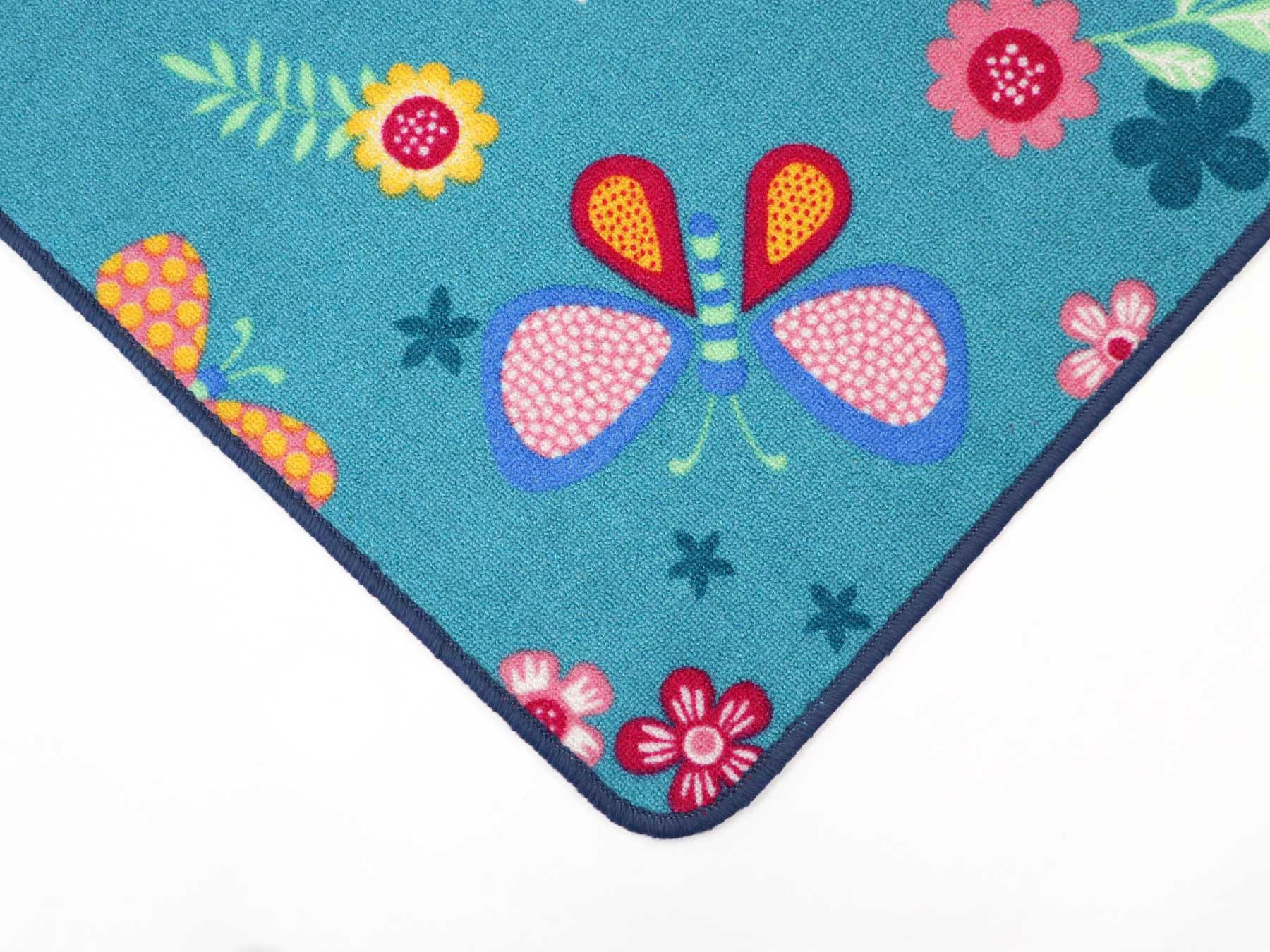 Primaflor-Ideen in Textil Kinderteppich »PAPILLON, Made in Belgium«, rechteckig, 6,5 mm Höhe, Motiv Schmetterlinge, Kinderzimmer