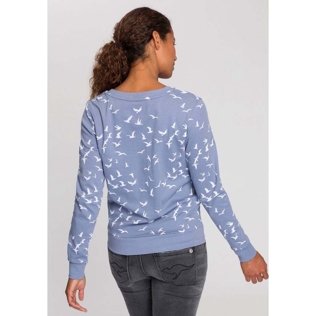 KangaROOS Sweatshirt, mit modischem Minimal-Allover-Print