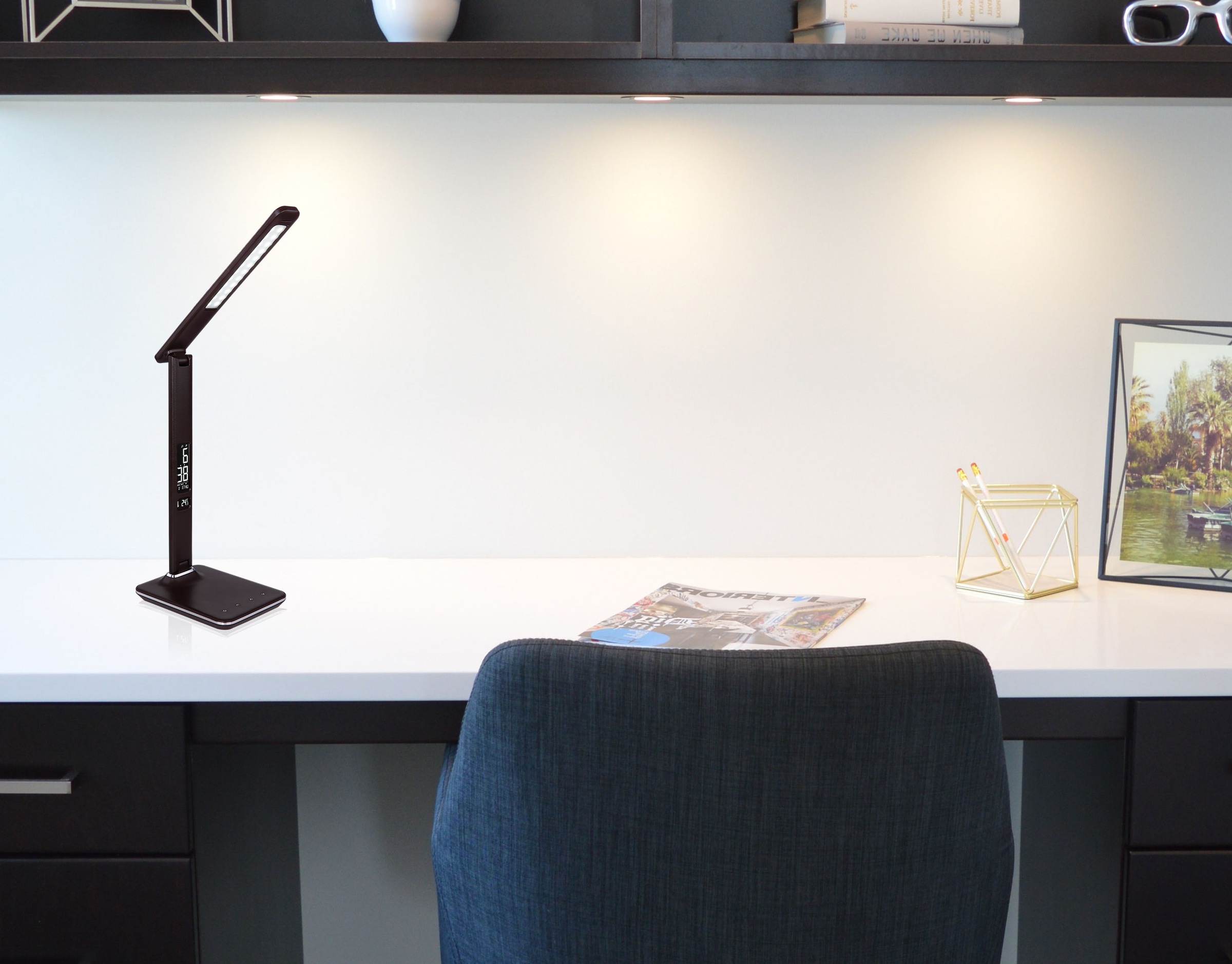 GLOBO LIGHTING LED Tischleuchte »TANNA«, Leuchtmittel LED-Modul | LED fest integriert, Tischlampe/Arbeitszimmer/Bürotischleuchte/dunkelbraun
