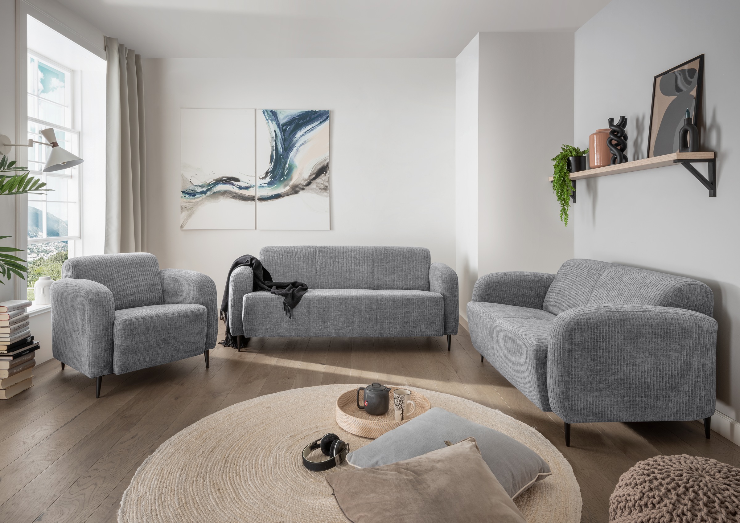 Home affaire Polstergarnitur »Marone« Set, 3-Sitzer, 2-Sitzer, Sessel, 3 St günstig online kaufen