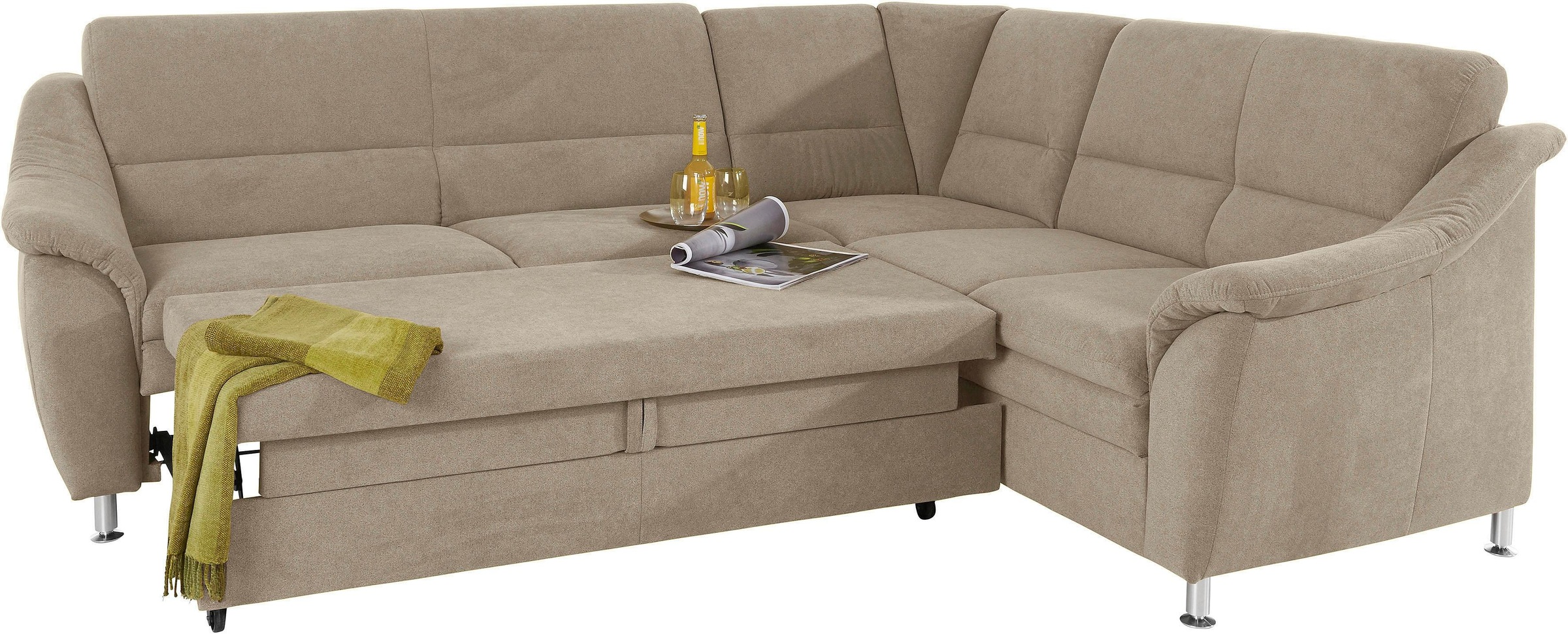 Places of Style Ecksofa »Cardoso L-Form«, Federkern, wahlweise mit Bett, Schubkasten, teilweise Relaxfunktion