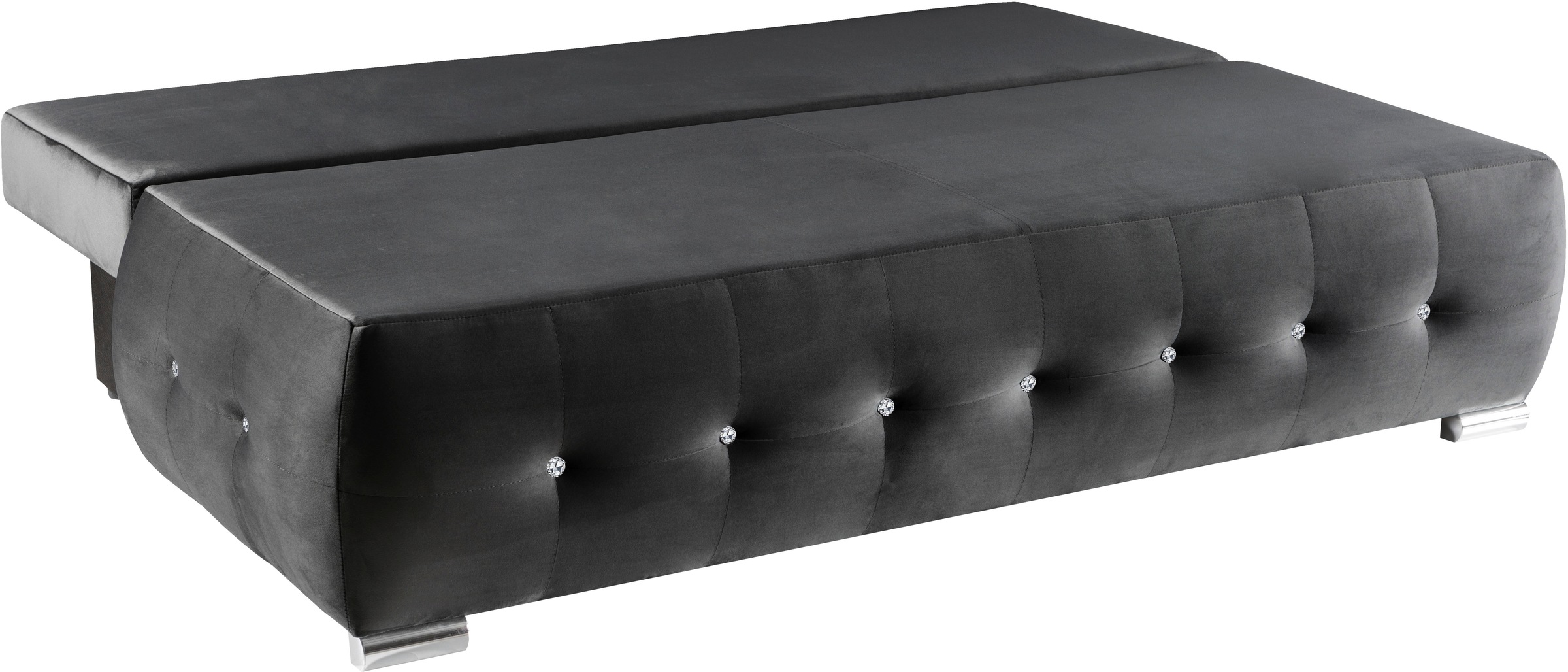 WERK2 Schlafsofa »Monaco«, 2-Sitzer Schlafcouch mit Bettkasten & funkelnden Ziersteinchen