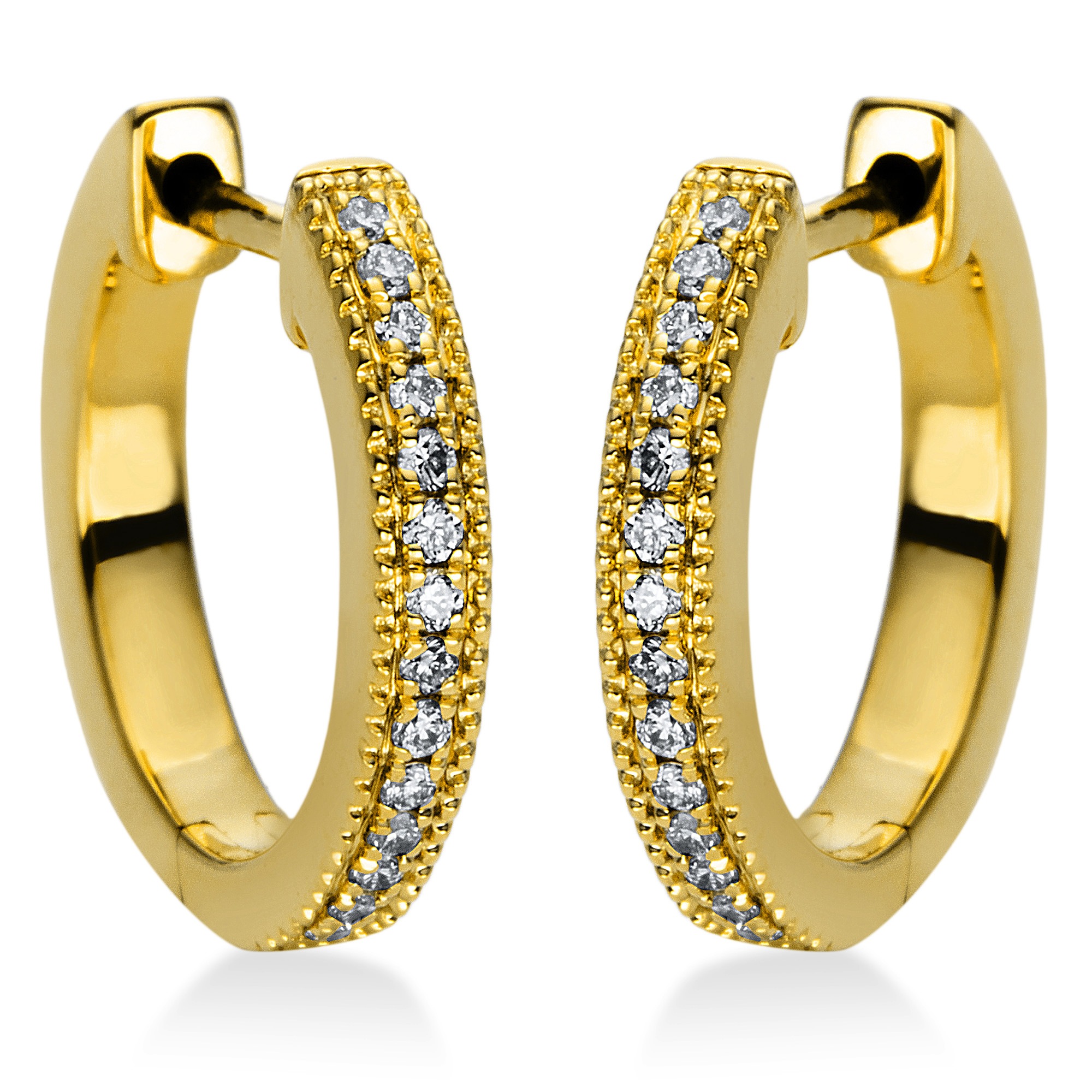 Vivance Paar Creolen »mit 28 Brillant Diamanten - 0,11 ct«, 750 Gelbgold Gold Ohrringe... kaufen