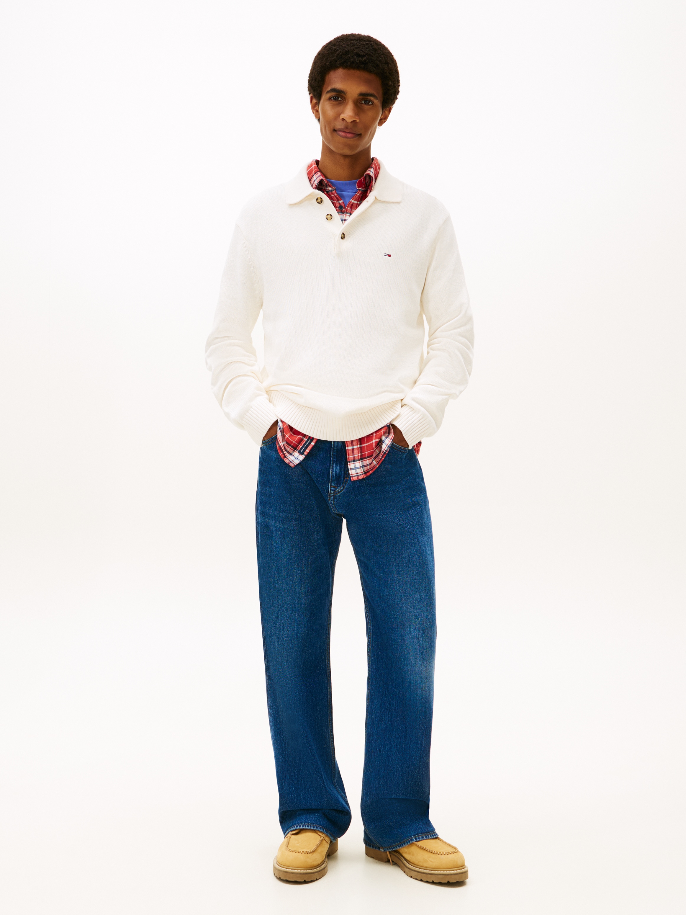 Tommy Jeans Polokragenpullover »TJM ESSENTIAL POLO« slim fit, Feinstrick