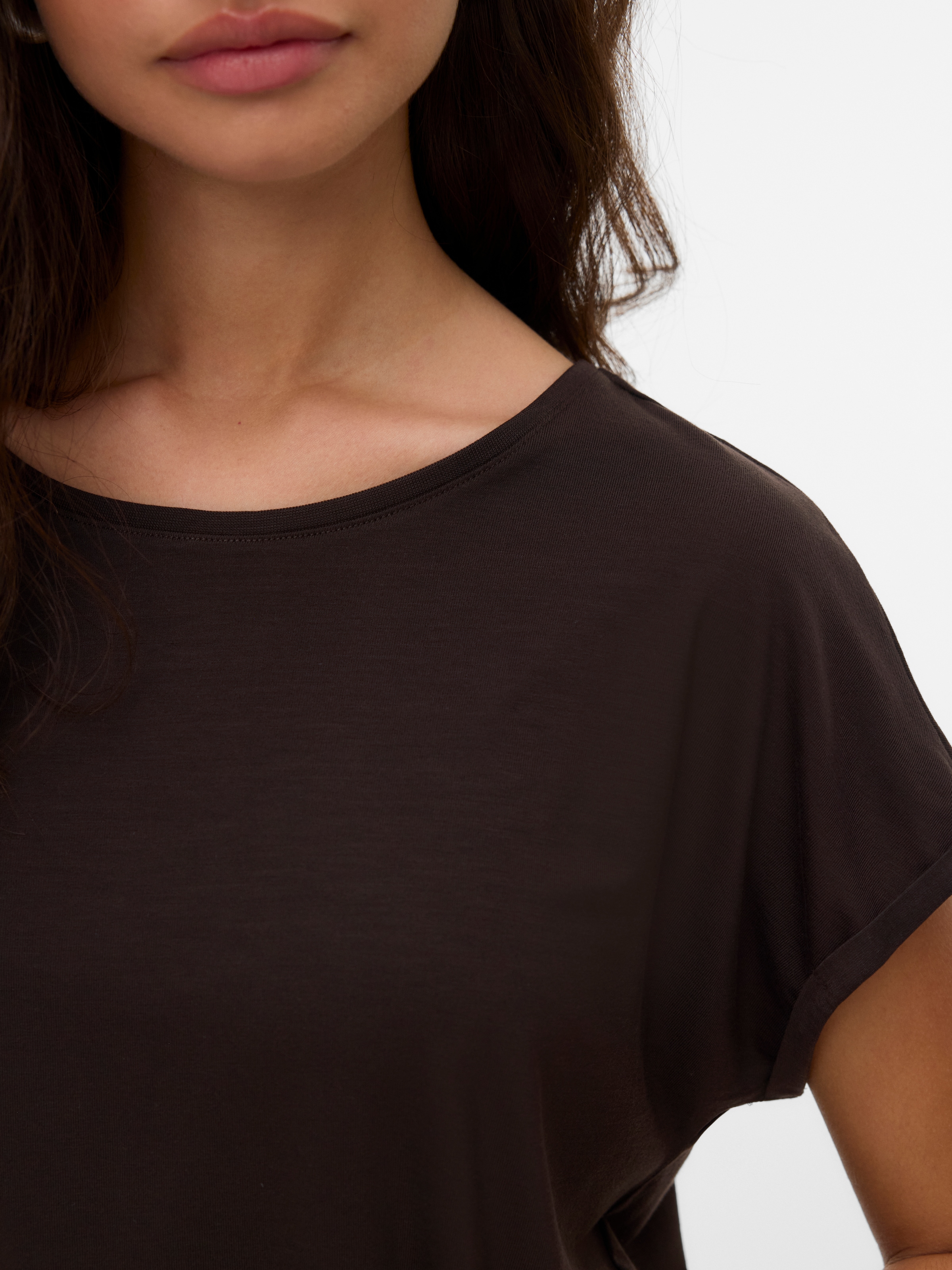 Vero Moda Rundhalsshirt »VMAVA PLAIN SS TOP GAJRS NOOS«