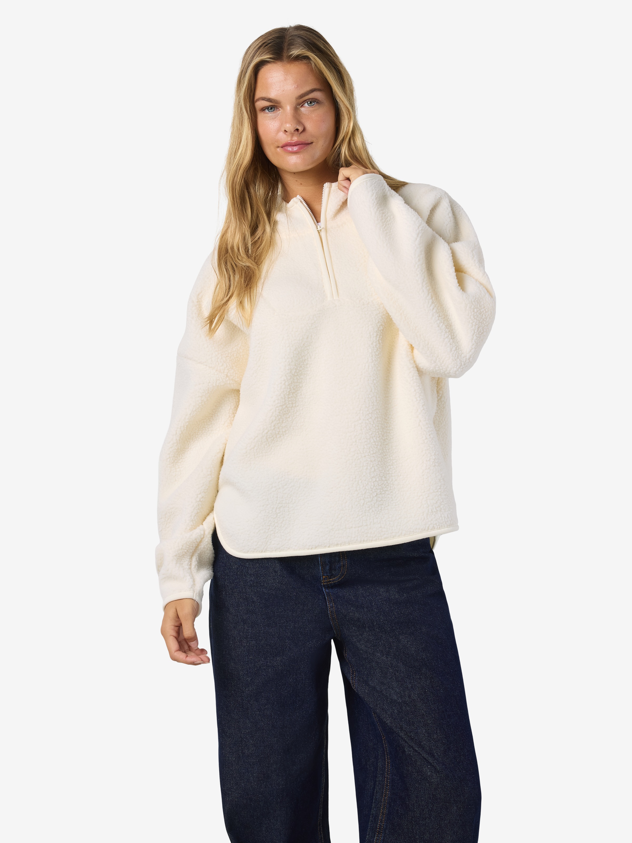 Noisy may Fleecepullover »NMCOZY L/S HALFWAY ZIP SWEATER JRS NOOS«
