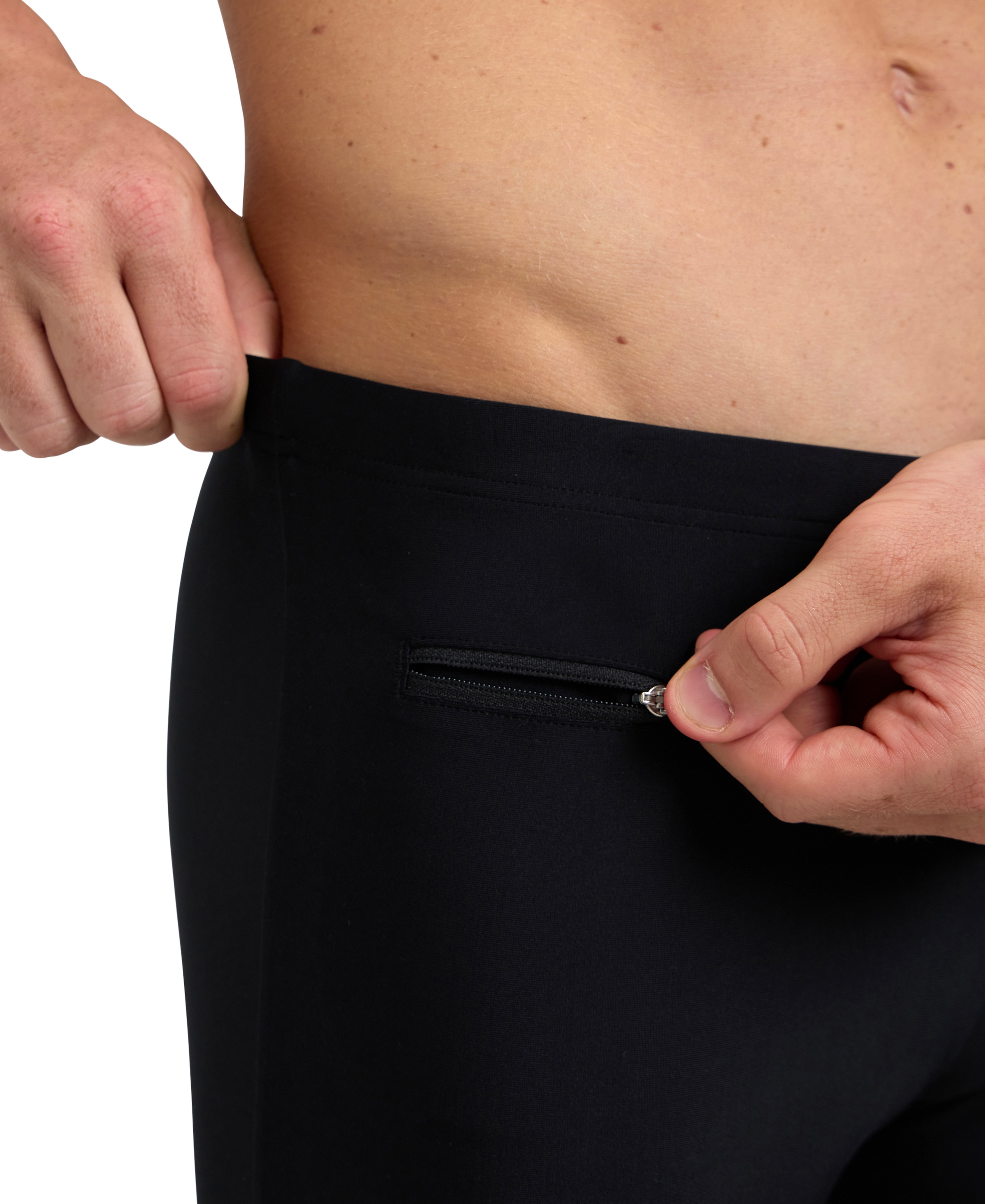Arena Badehose mit Reißverschlusstasche, aus Polyester und Elasthan