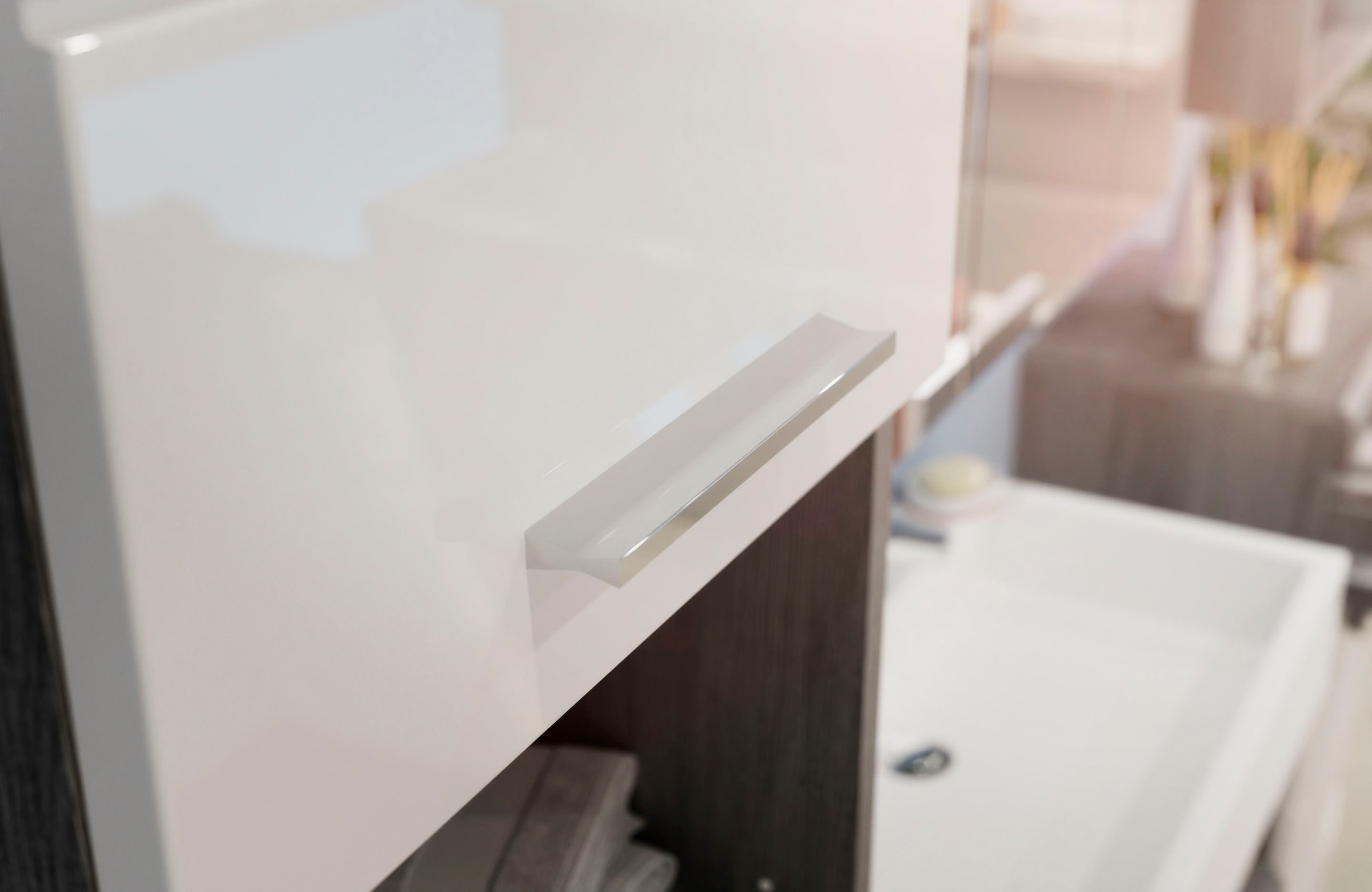 INOSIGN Badmöbel-Set »Siena, 3 teilig, bestehend aus:«, (Set, 3 St.), Hochschrank, Waschbeckenunterschrank, Spiegel