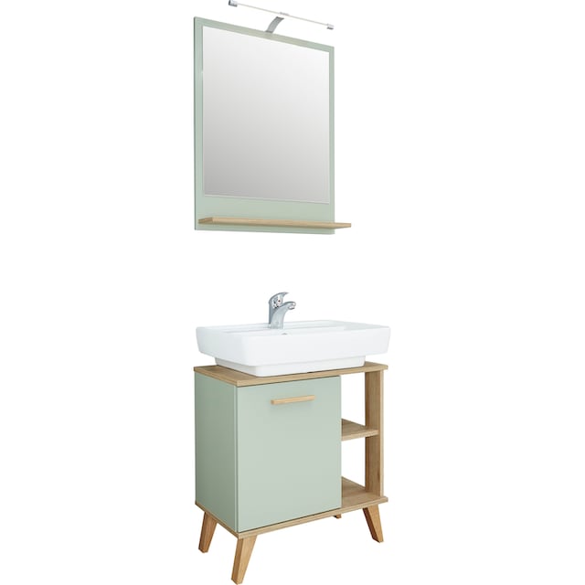 PELIPAL Badmöbel-Set »Quickset 963«, (2 St.), Breite 60 cm, Spiegel und  Waschbeckenunterschrank, Holzgriff auf Rechnung bestellen